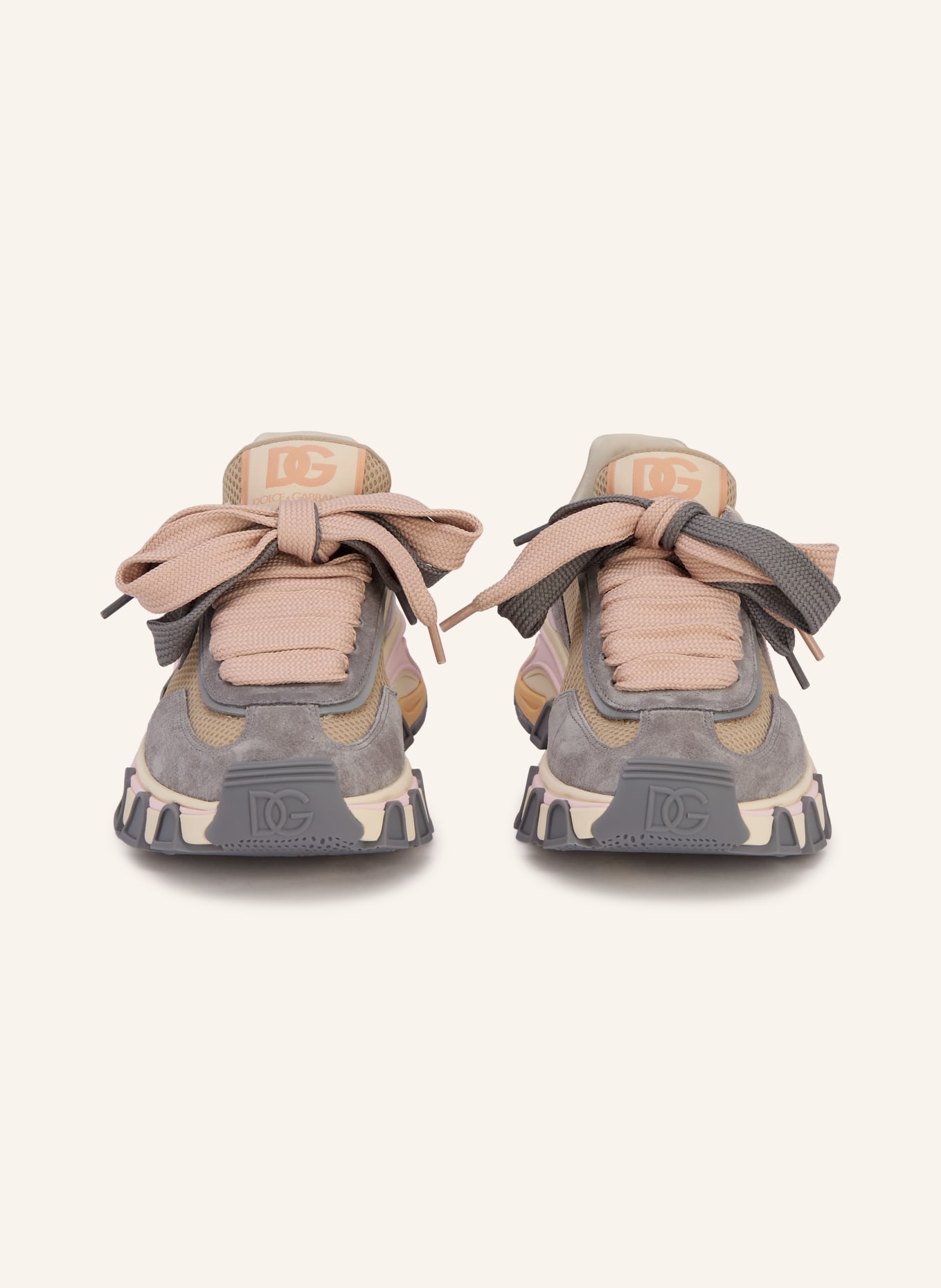 DOLCE & GABBANA Sneaker: BEIGE / ROSÉ / GRAU
