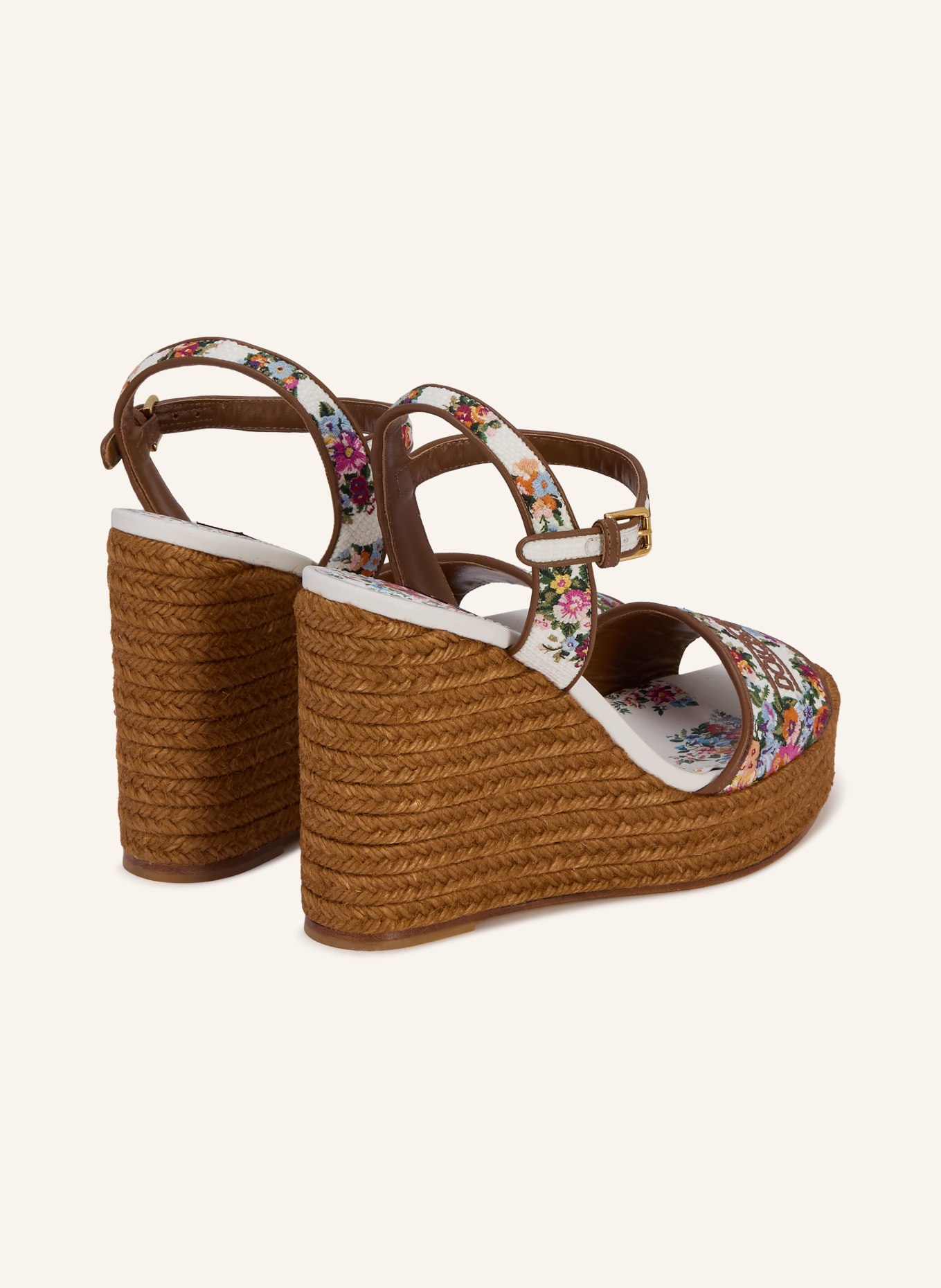 DOLCE & GABBANA Wedges: BRAUN / CREME / PINK
