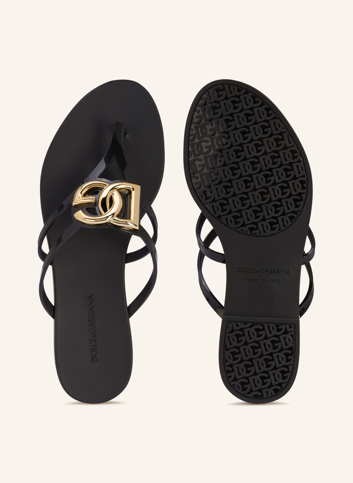 DOLCE & GABBANA séparateur d'orteils: NOIR / OR
