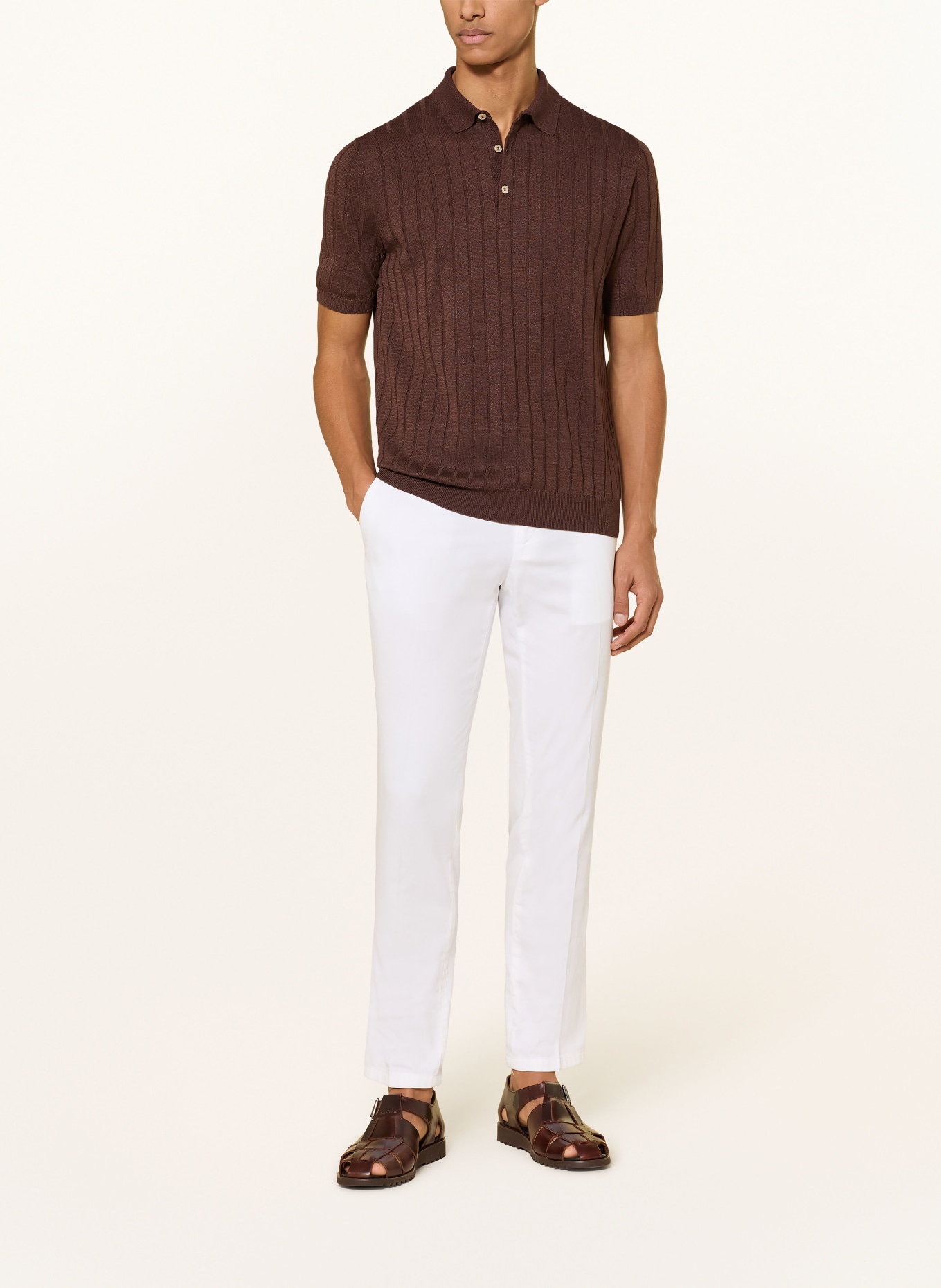 BOGLIOLI Polo en maille: MARRON FONCÉ