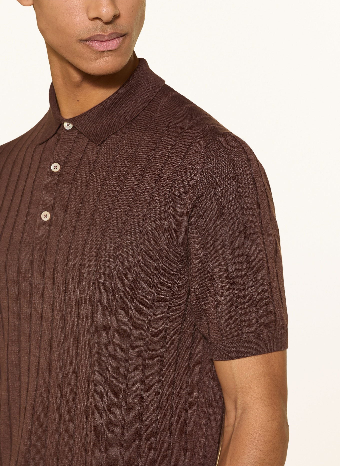 BOGLIOLI Polo en maille: MARRON FONCÉ