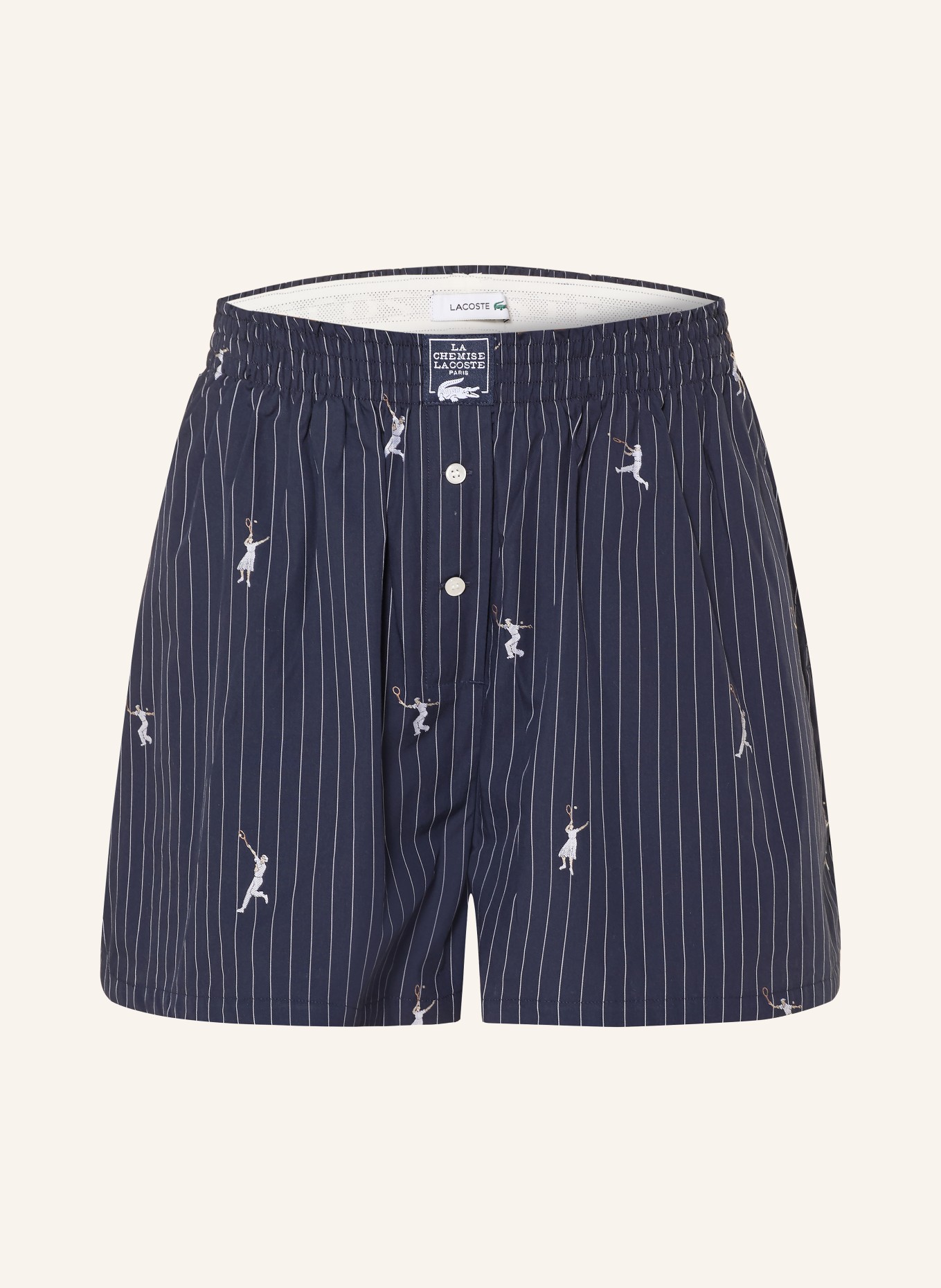 LACOSTE jacquard shorts: DARK BLUE / WHITE
