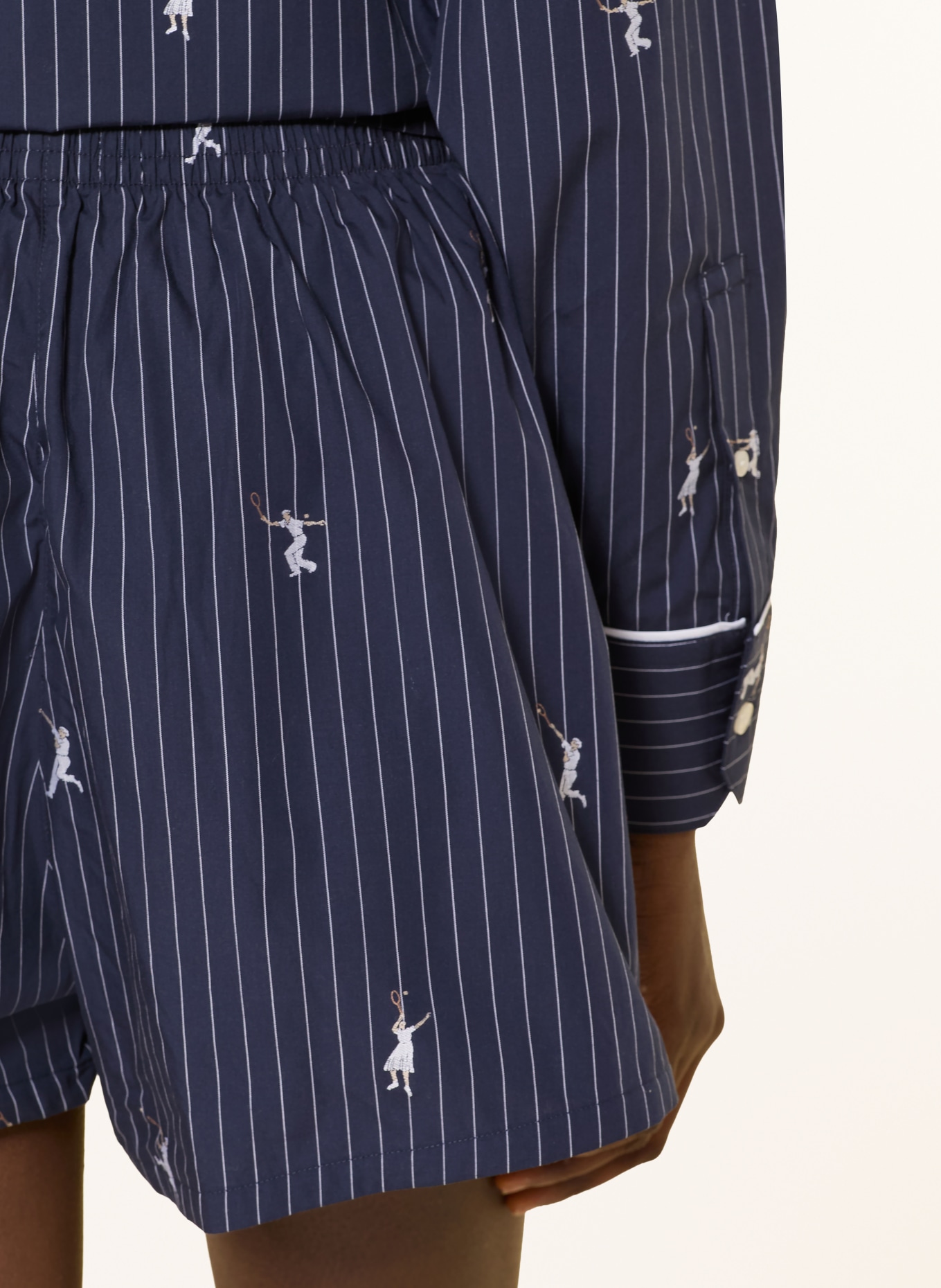 LACOSTE jacquard shorts: DARK BLUE / WHITE