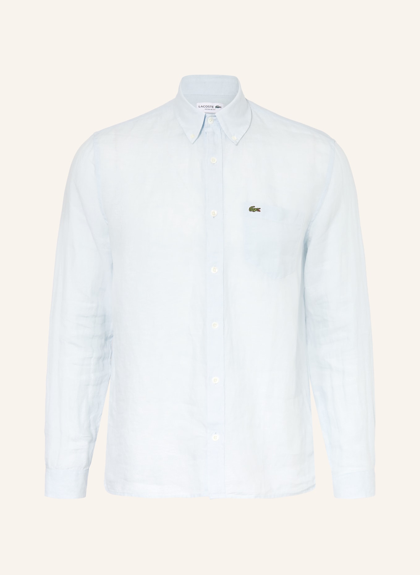LACOSTE Chemise en lin coupe classique: BLEU CLAIR