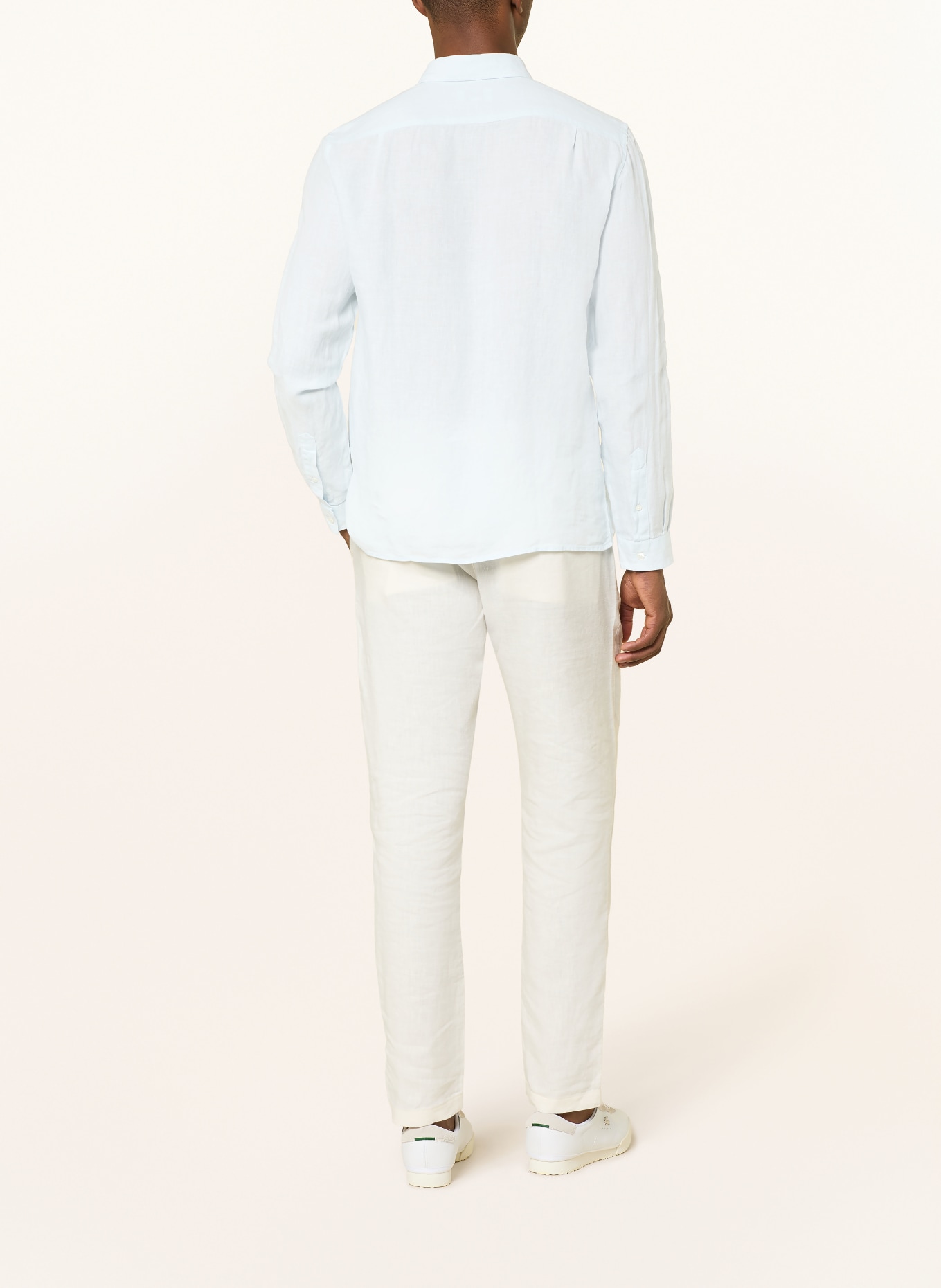 LACOSTE Chemise en lin coupe classique: BLEU CLAIR