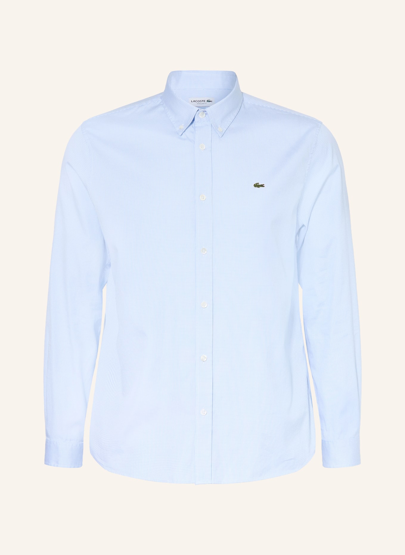 LACOSTE Hemd Regular Fit: HELLBLAU / WEISS