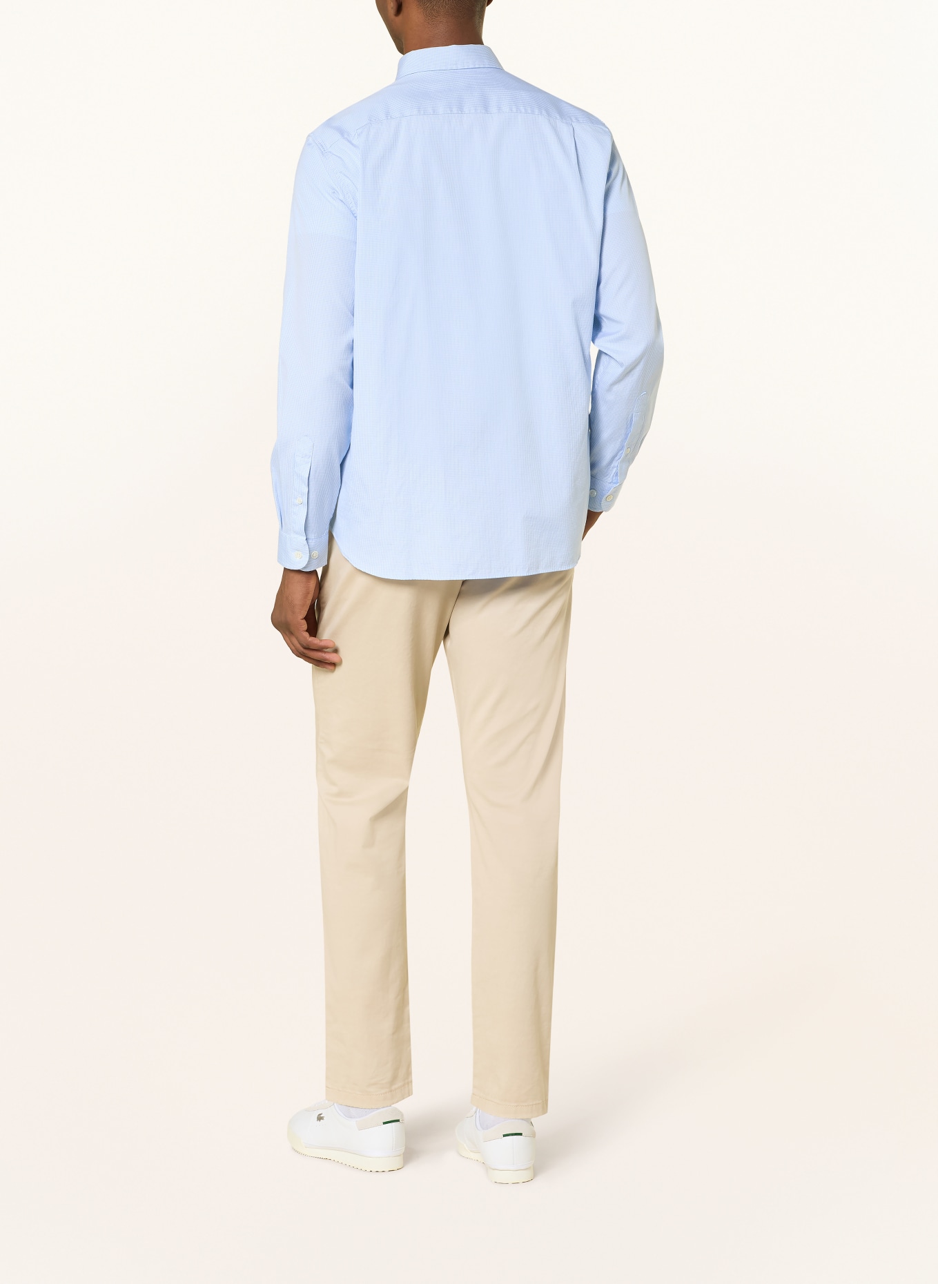 LACOSTE Hemd Regular Fit: HELLBLAU / WEISS