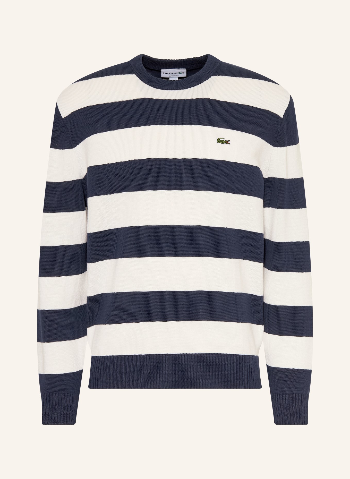 LACOSTE Pullover: DUNKELBLAU / WEISS