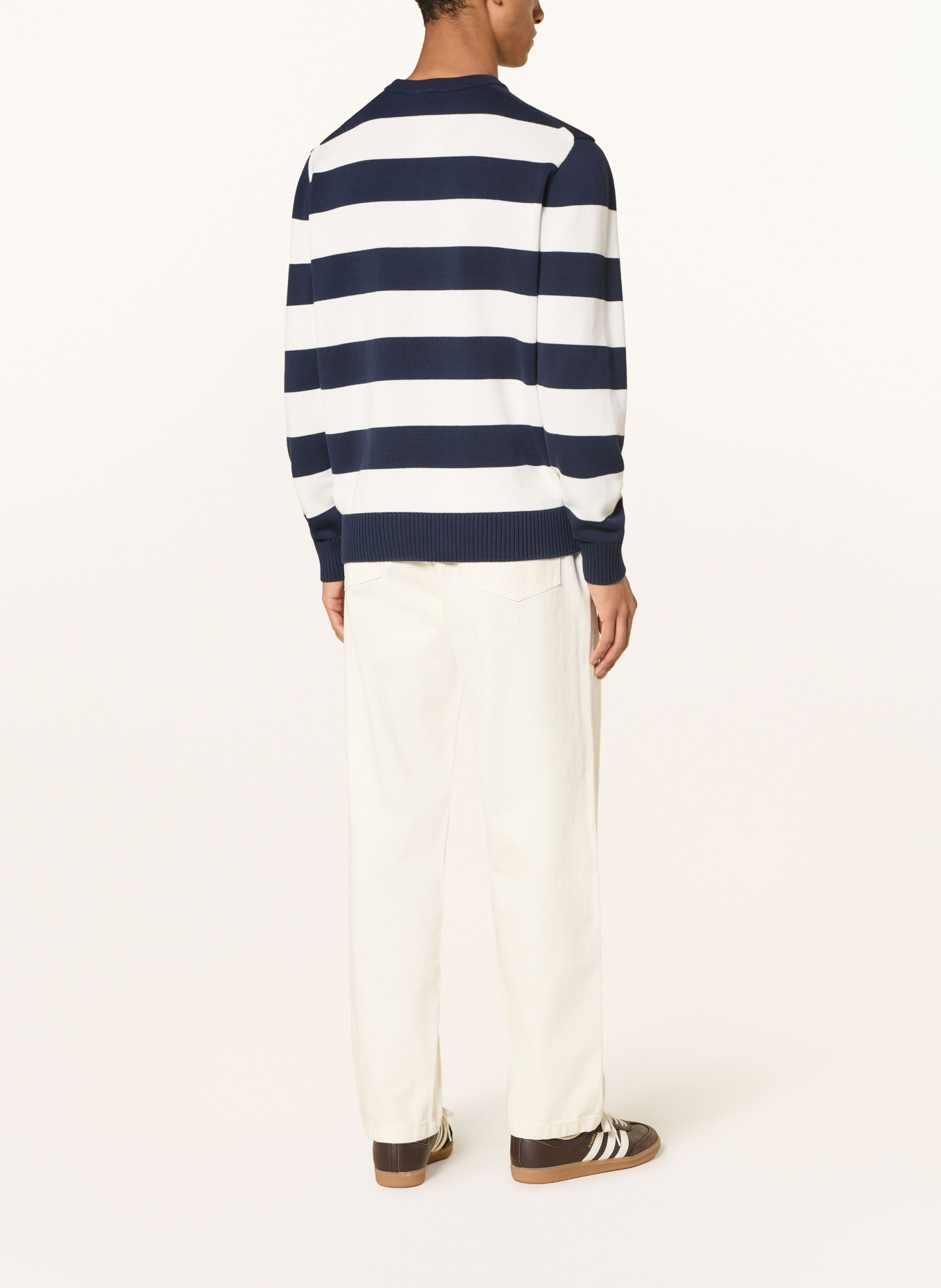 LACOSTE Pullover: DUNKELBLAU / WEISS