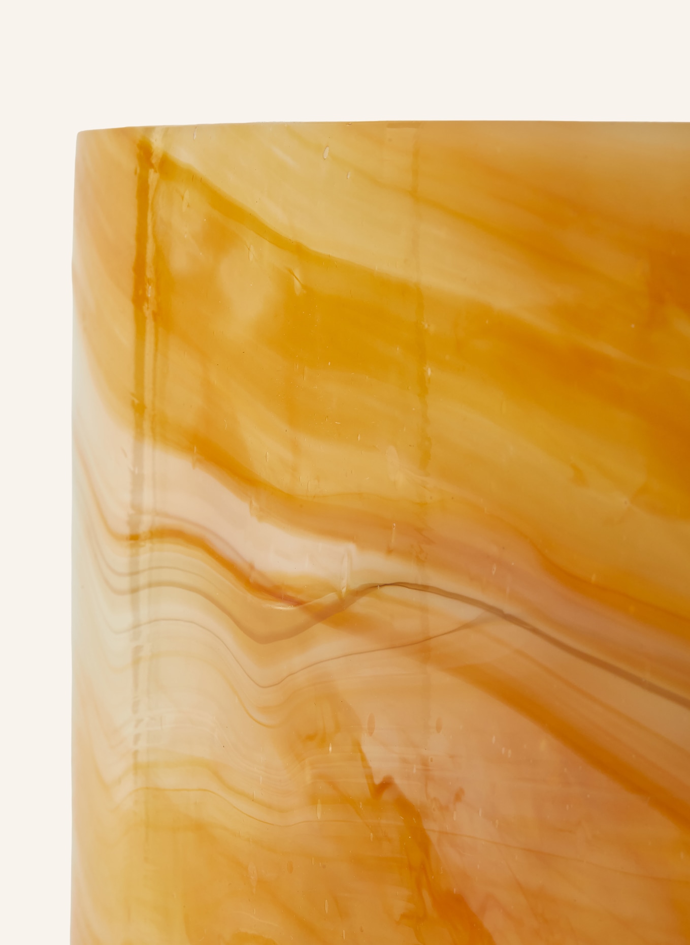 POLSPOTTEN Vase MARBLED GLASS MEDIUM: GELB / DUNKELORANGE / DUNKELGELB