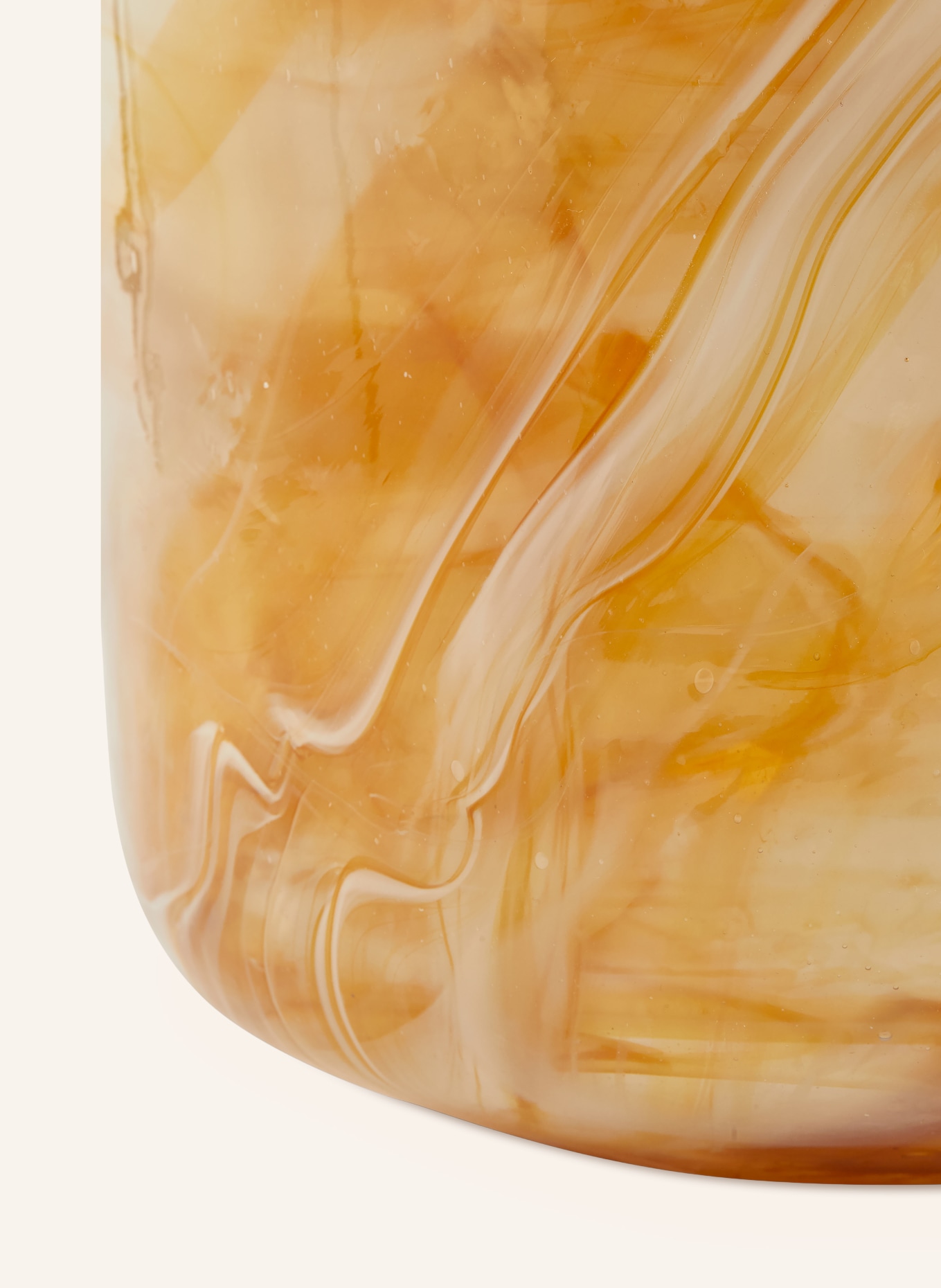 POLSPOTTEN Vaas MARBLED GLASS LARGE: CRÈME / LICHTORANJE / DONKERORANJE