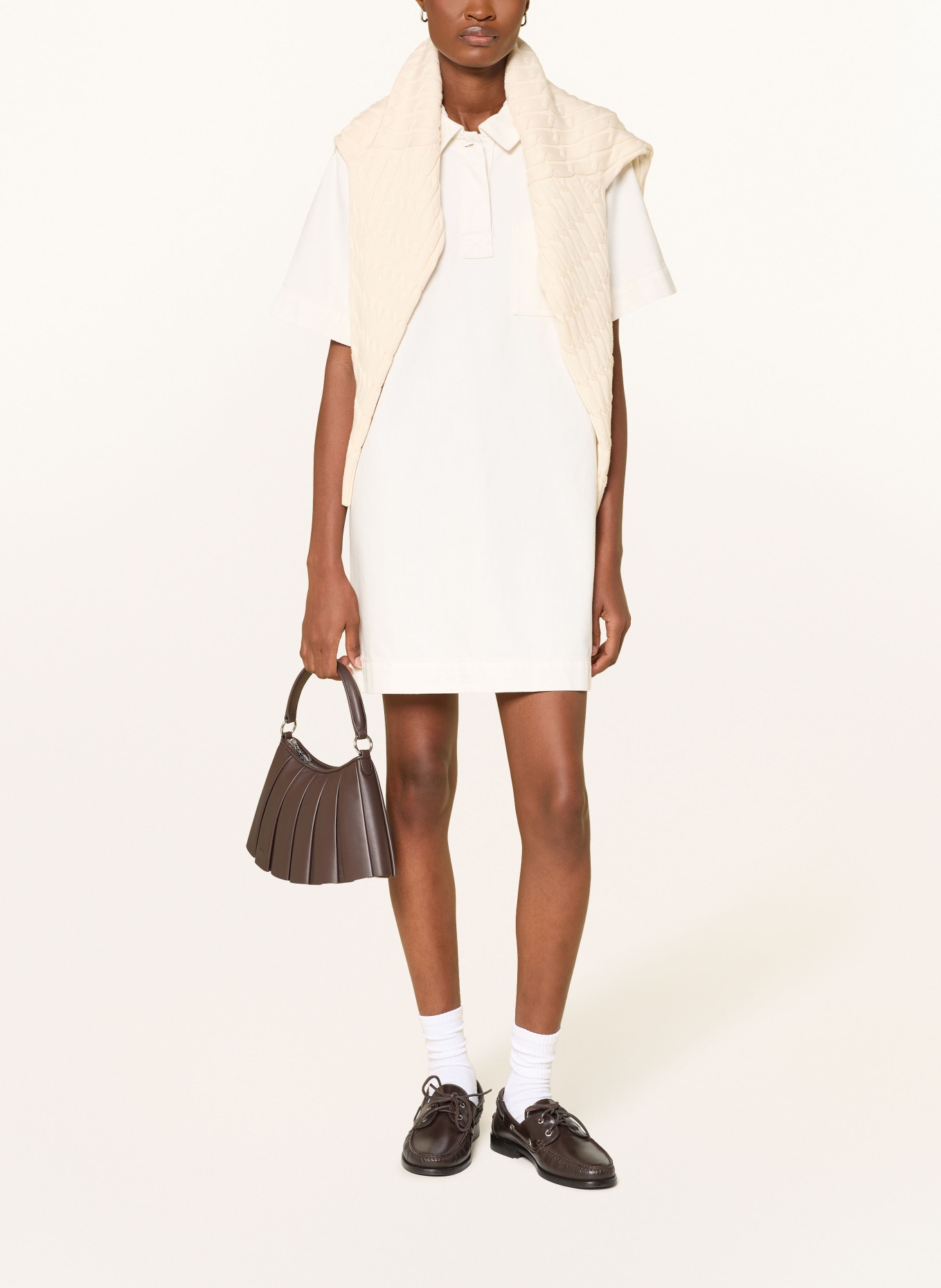 LACOSTE robe en jean: CRÈME