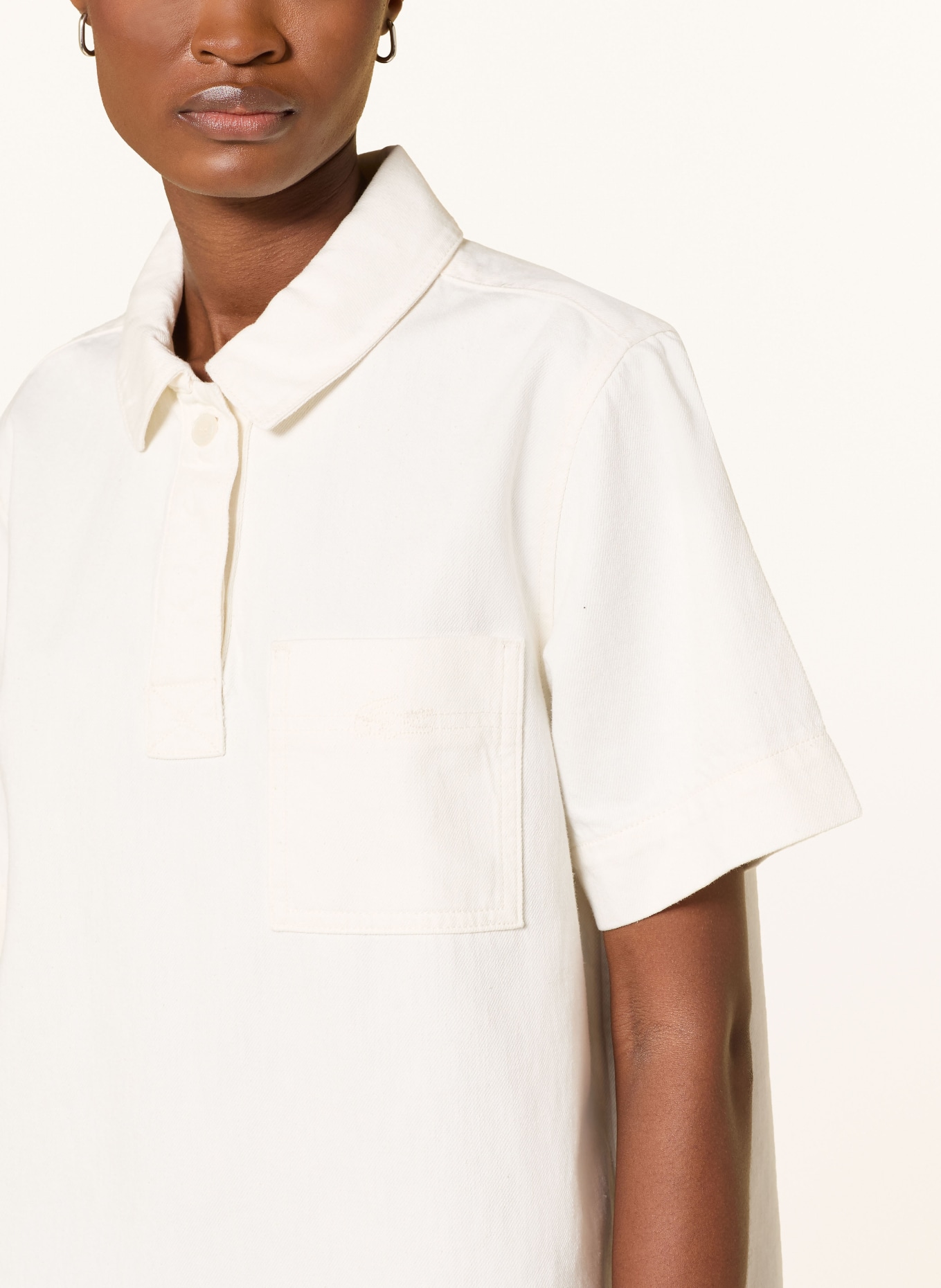 LACOSTE robe en jean: CRÈME