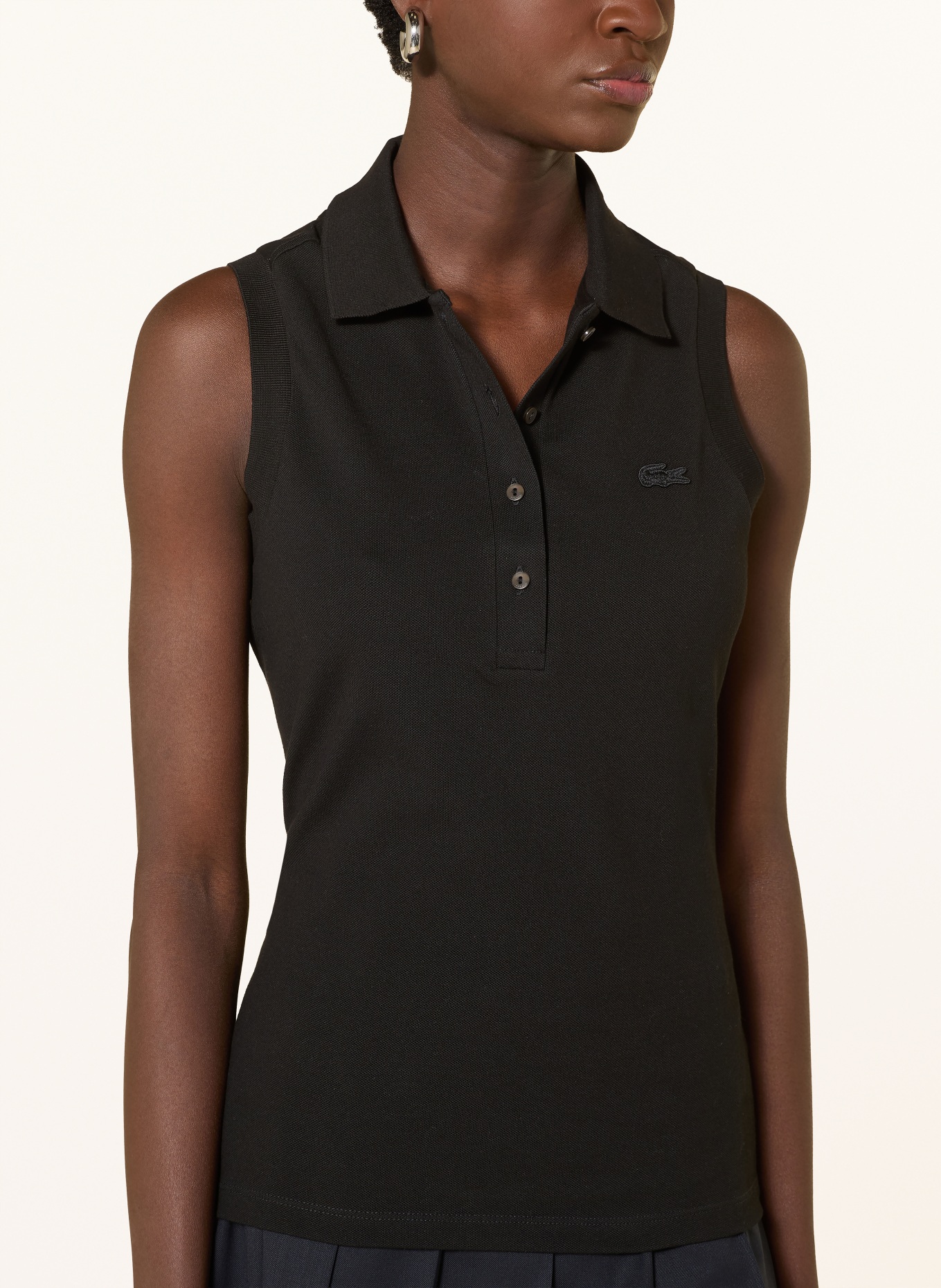 LACOSTE Piqué-Poloshirt: SCHWARZ