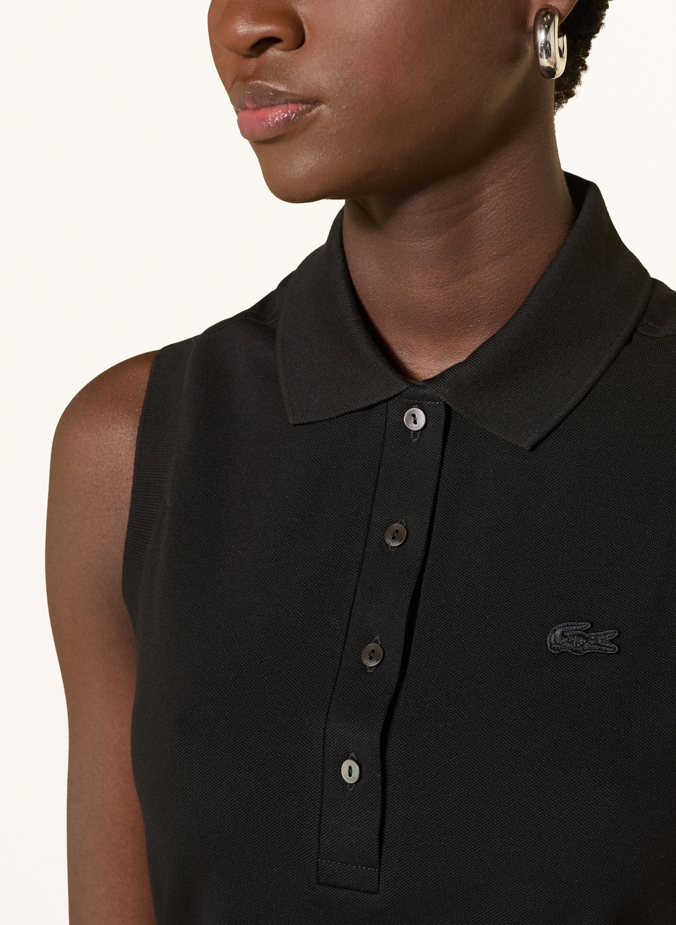 LACOSTE Piqué-Poloshirt: SCHWARZ