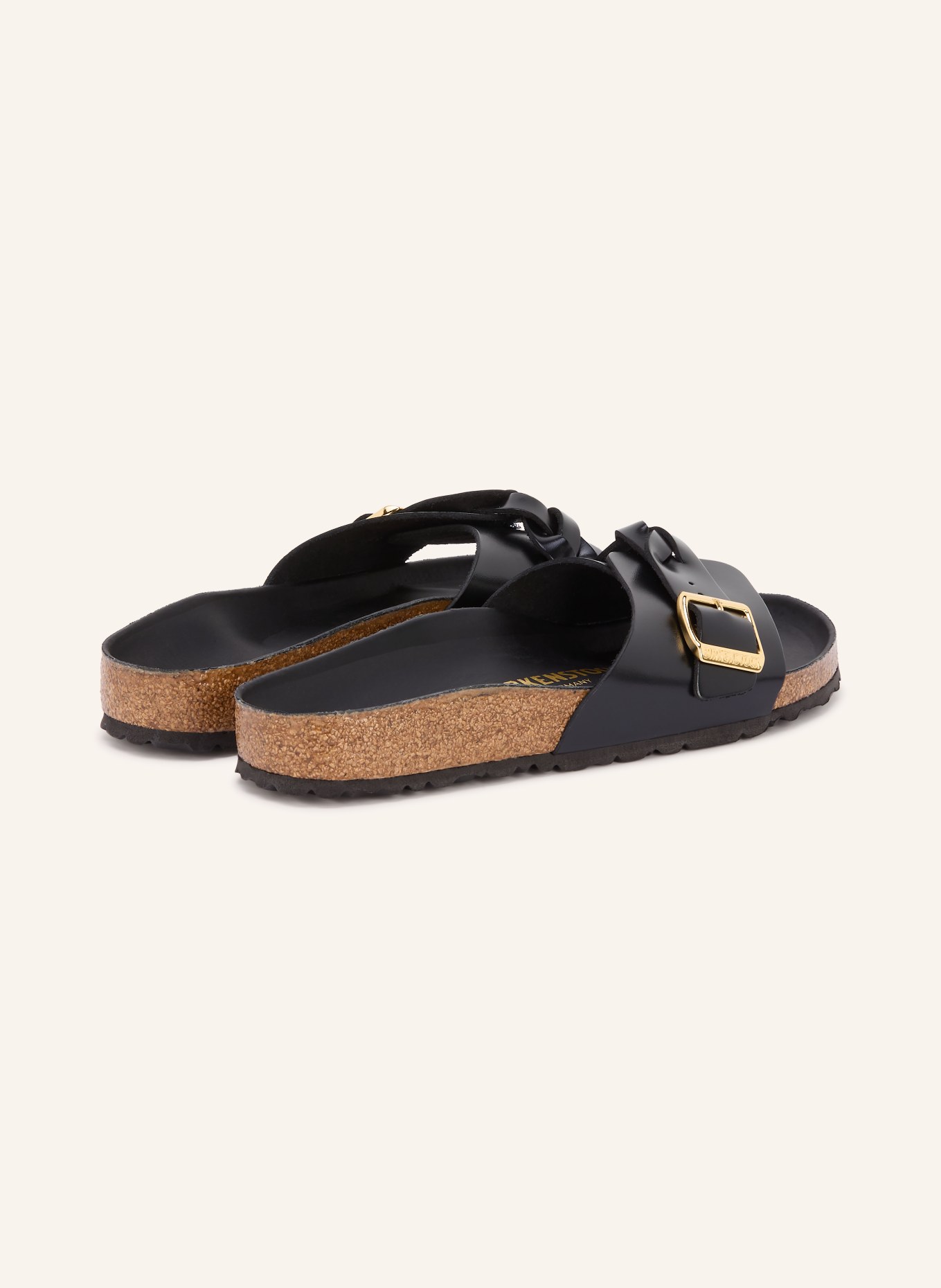 BIRKENSTOCK Pantoletten OITA BRAIDED: SCHWARZ / GOLD