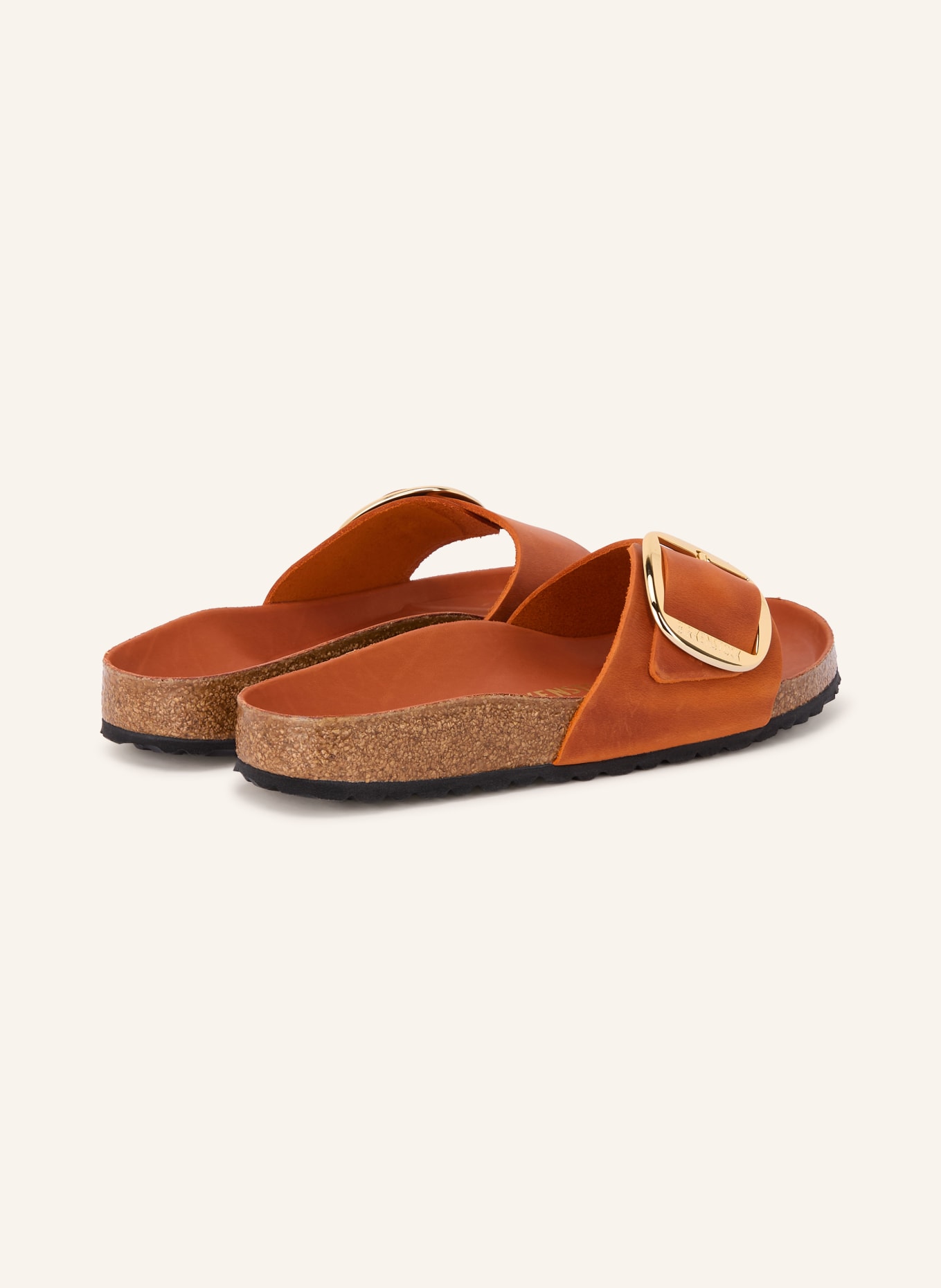 BIRKENSTOCK MADRID BIG BUCKLE Mules: DARK ORANGE / GOLD