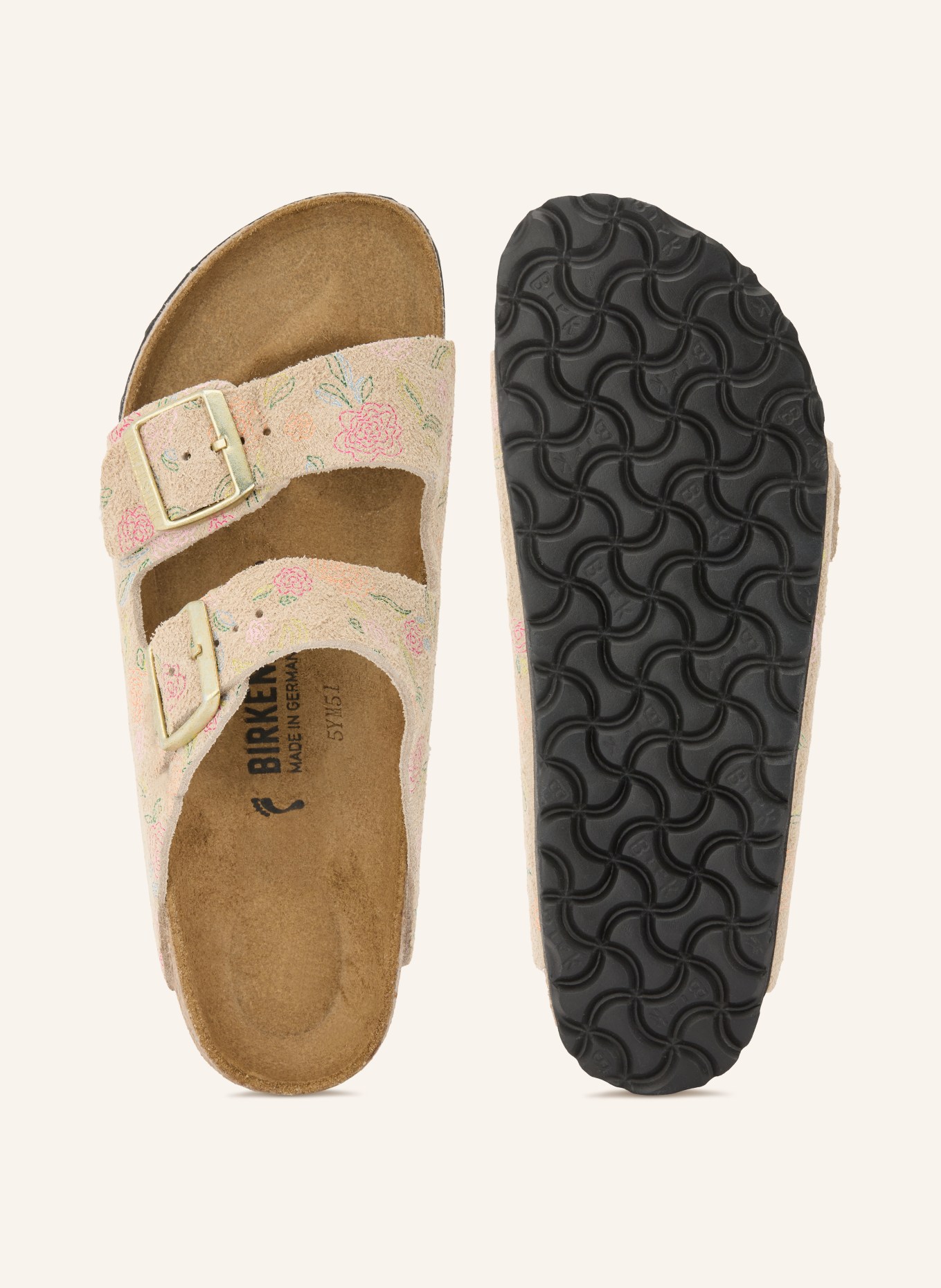 BIRKENSTOCK ARIZONA Mules: BEIGE / PINK / GREEN