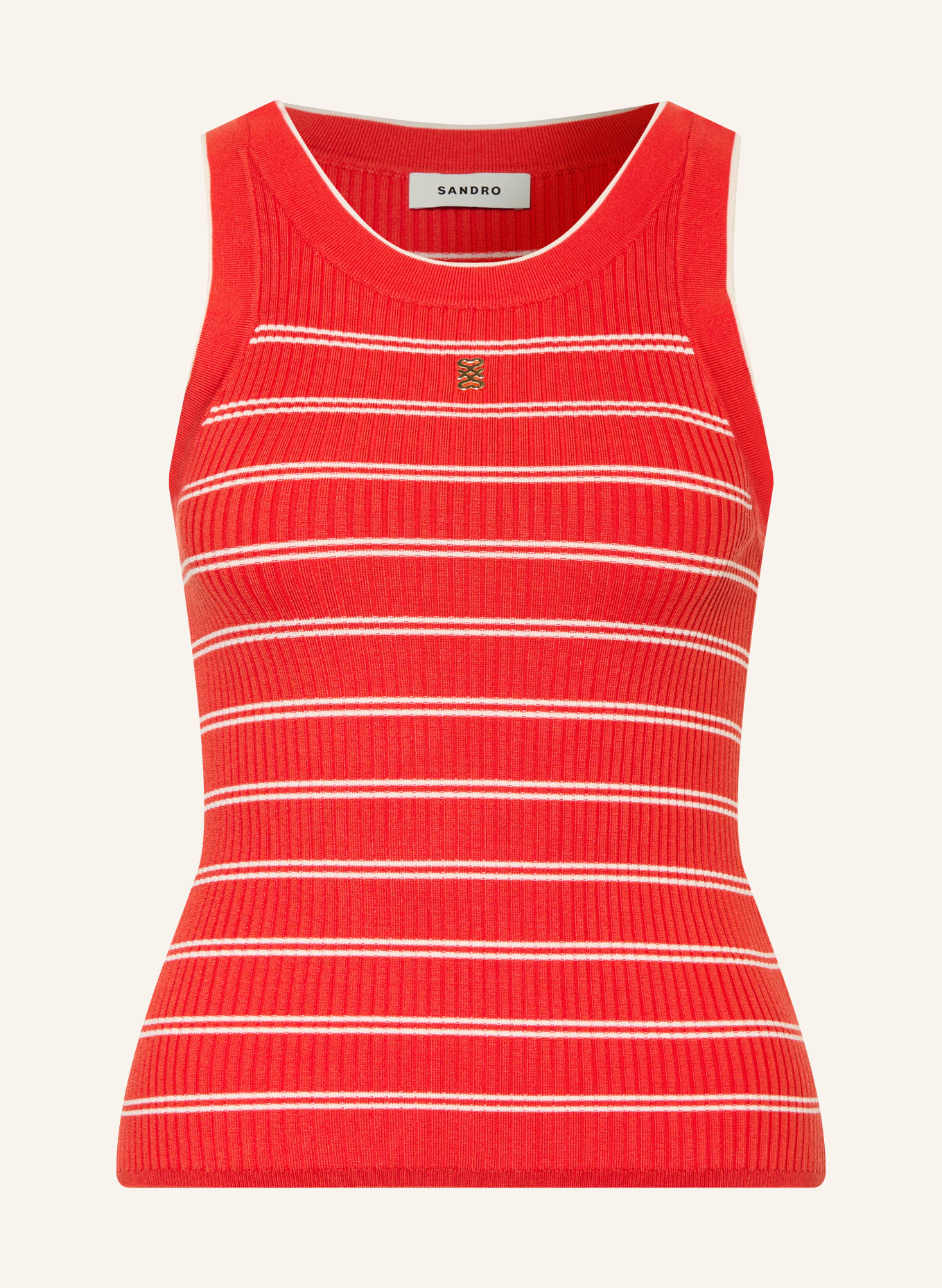 SANDRO Stricktop: ROT / WEISS