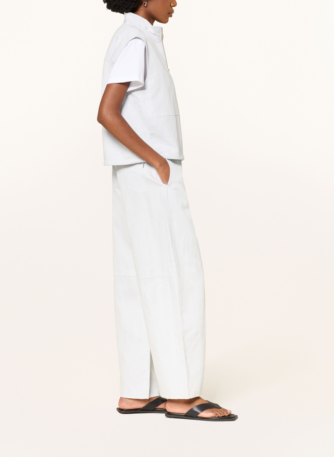 SAMSØE  SAMSØE Jean à jambes larges SAROKO avec lin: CLR002583 Gray Dawn Mel.