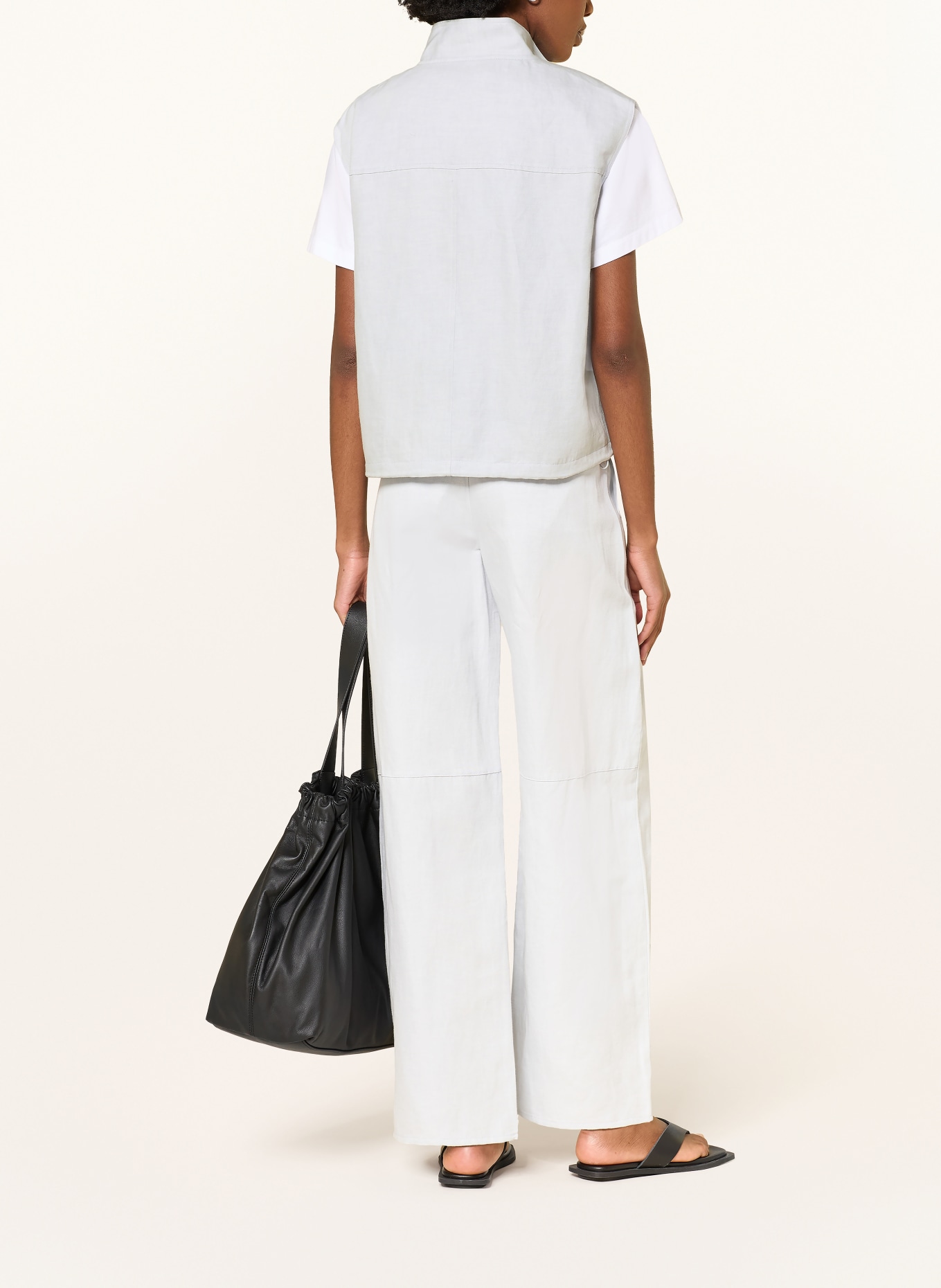 SAMSØE  SAMSØE Gilet en jean SAKAILA avec lin: BLEU GRIS