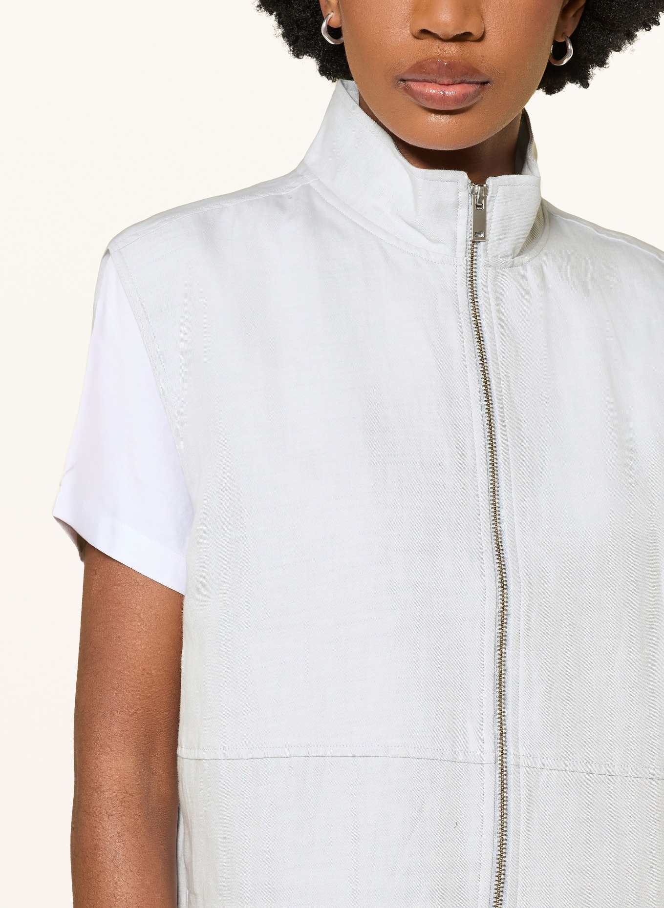 SAMSØE  SAMSØE Gilet en jean SAKAILA avec lin: BLEU GRIS