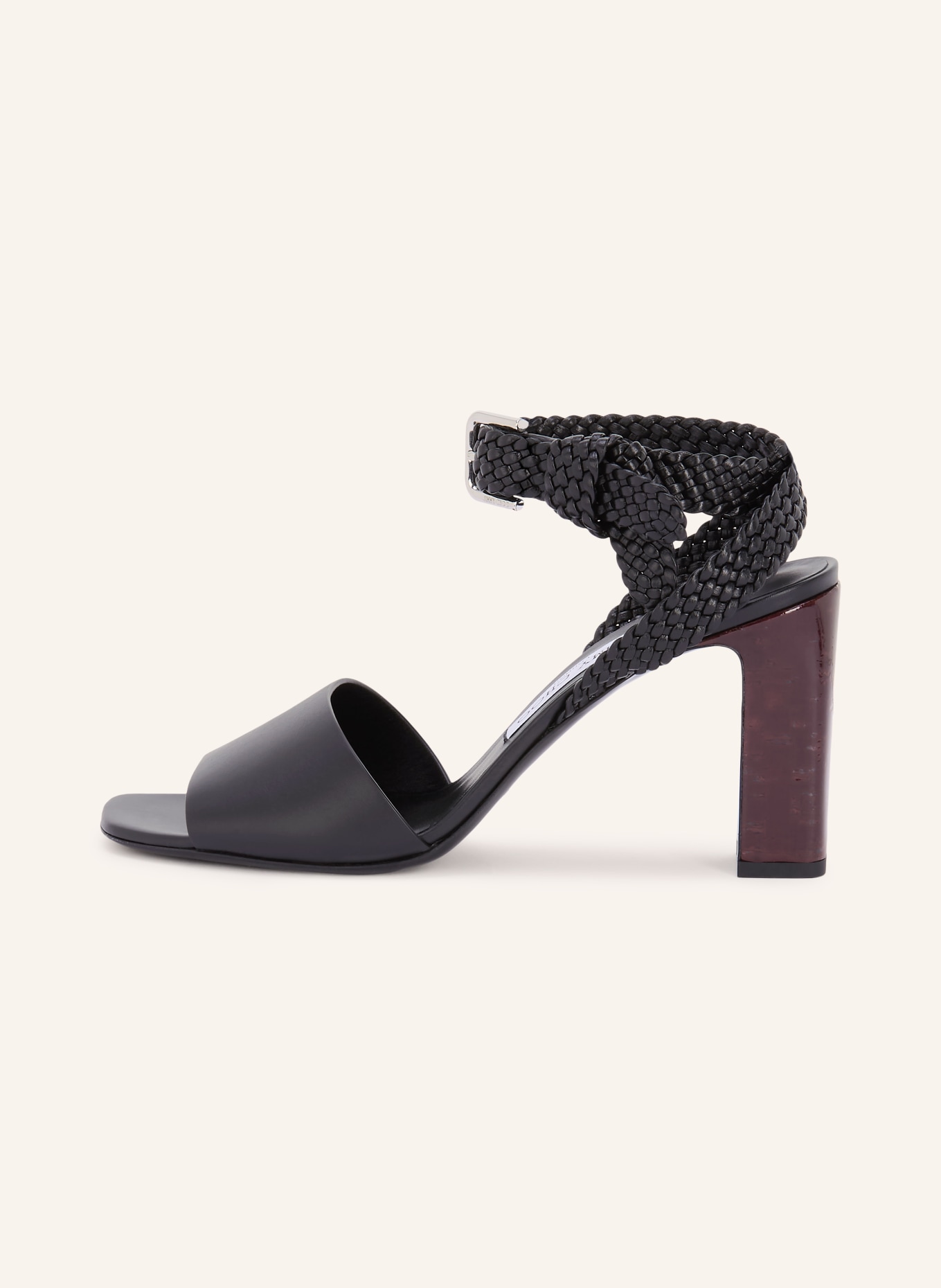 JIMMY CHOO RORI 85 sandals: BLACK / DARK RED