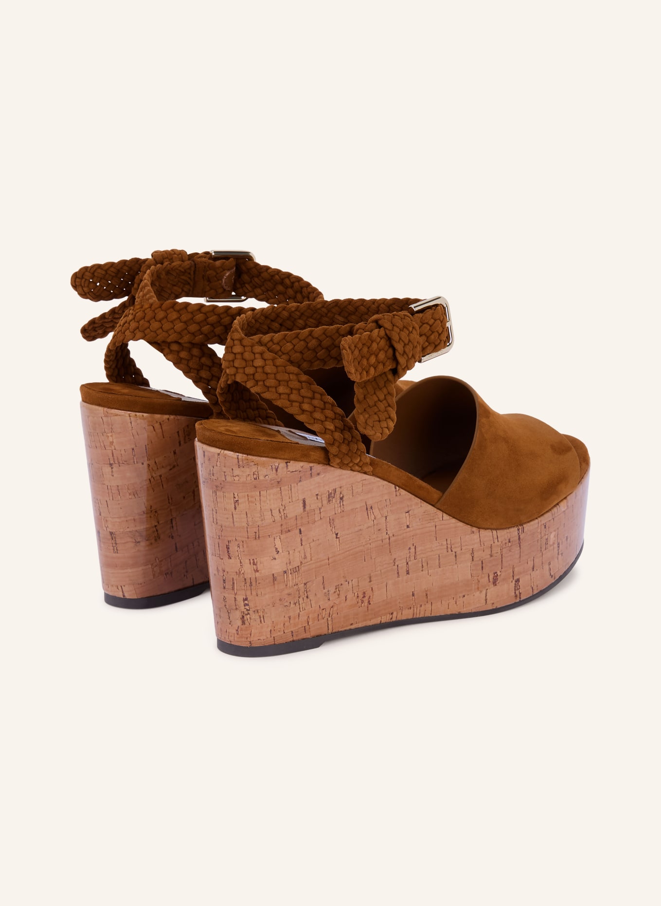 JIMMY CHOO Plateau wedges JORI 100: COGNAC