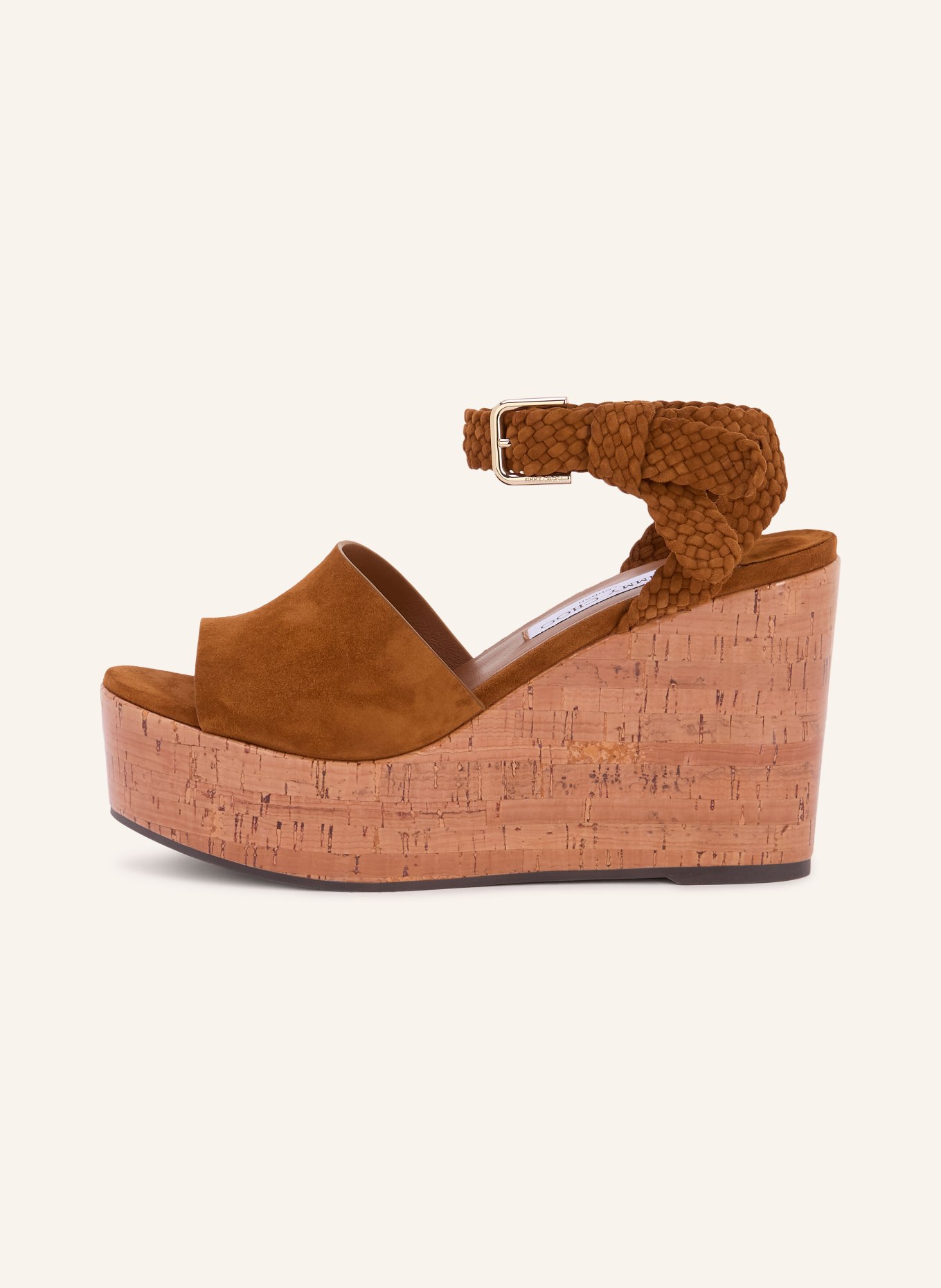 JIMMY CHOO Plateau wedges JORI 100: COGNAC