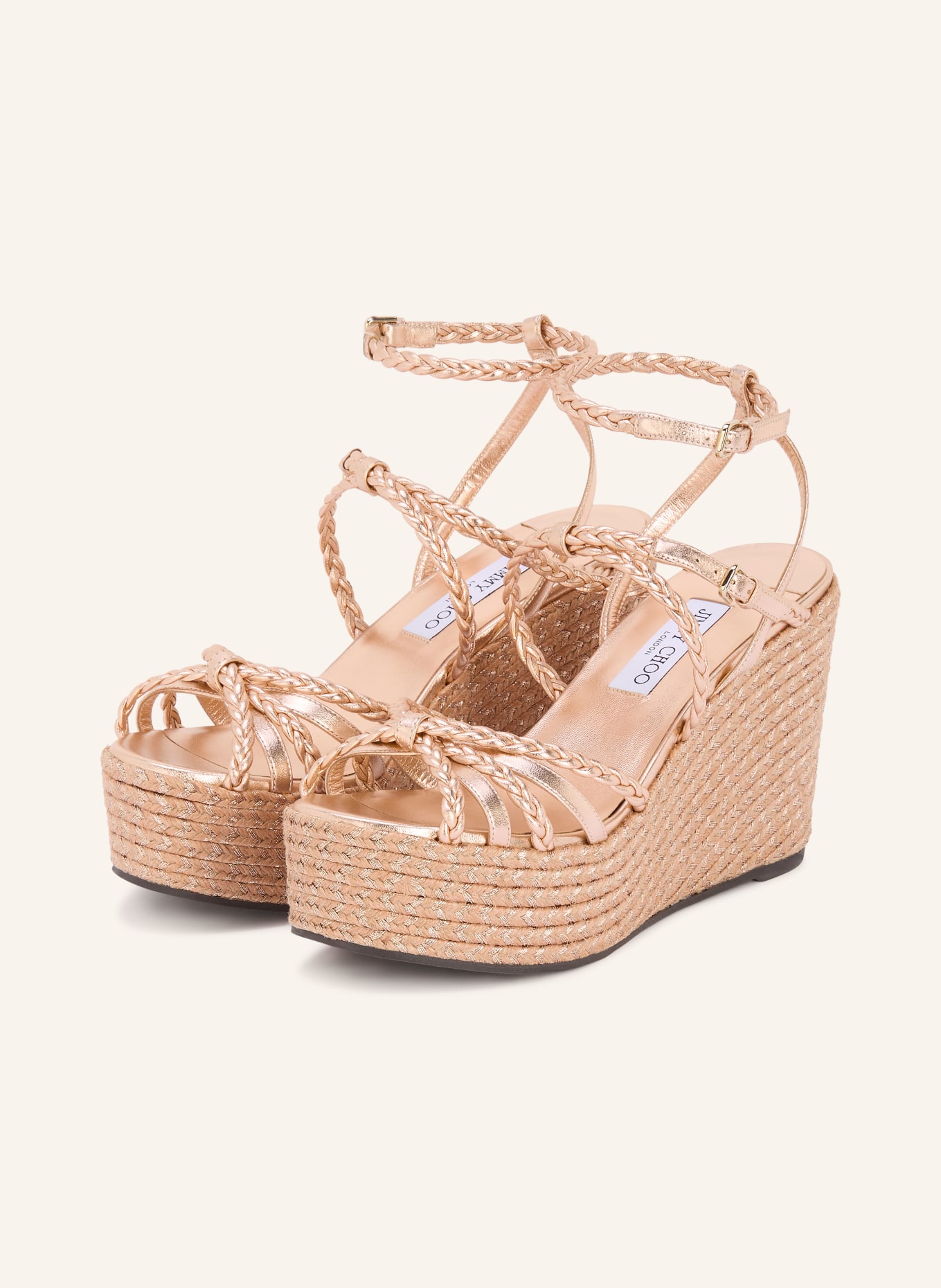 JIMMY CHOO Plateau-Wedges NYRA 100: ROSÉGOLD / ROSÉ
