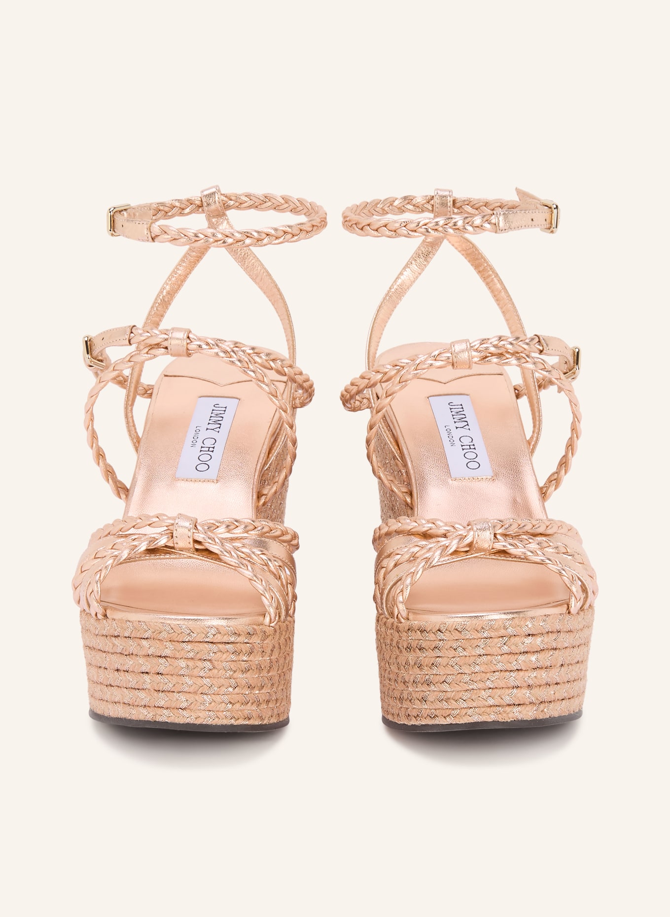 JIMMY CHOO Plateau-Wedges NYRA 100: ROSÉGOLD / ROSÉ