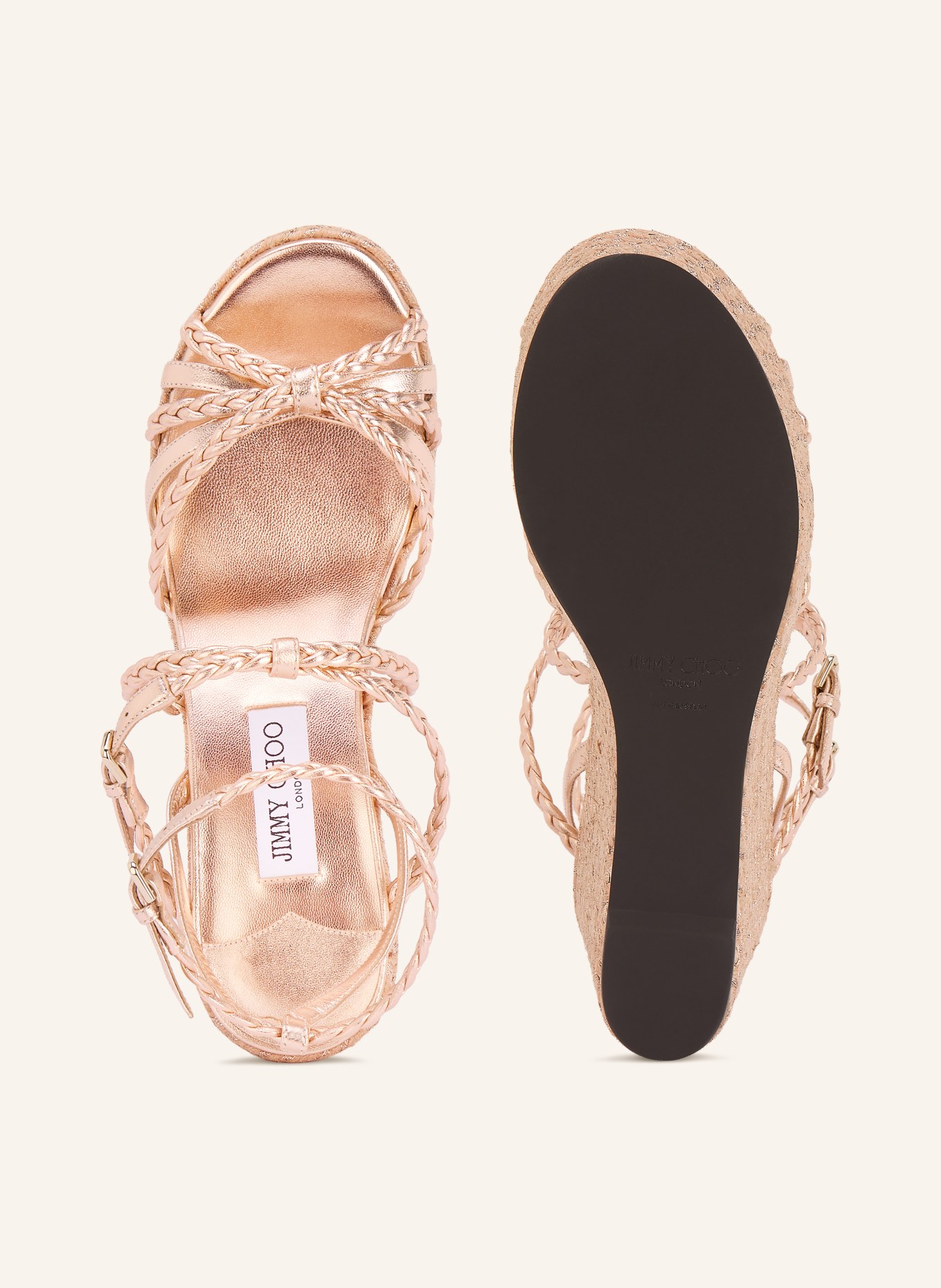 JIMMY CHOO Plateau-Wedges NYRA 100: ROSÉGOLD / ROSÉ