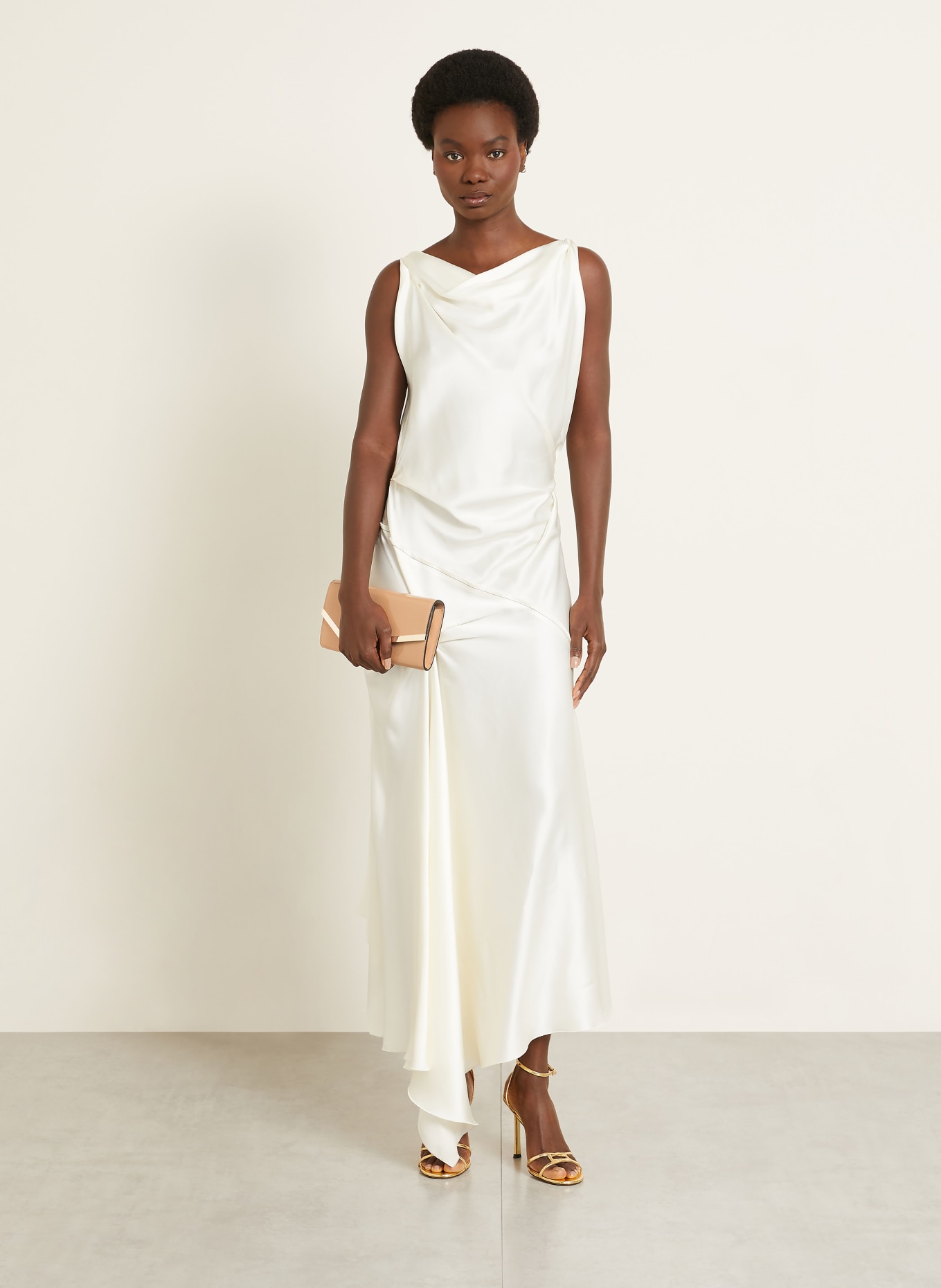 JIMMY CHOO Clutch EMMIE: BEŻOWY / ZŁOTY