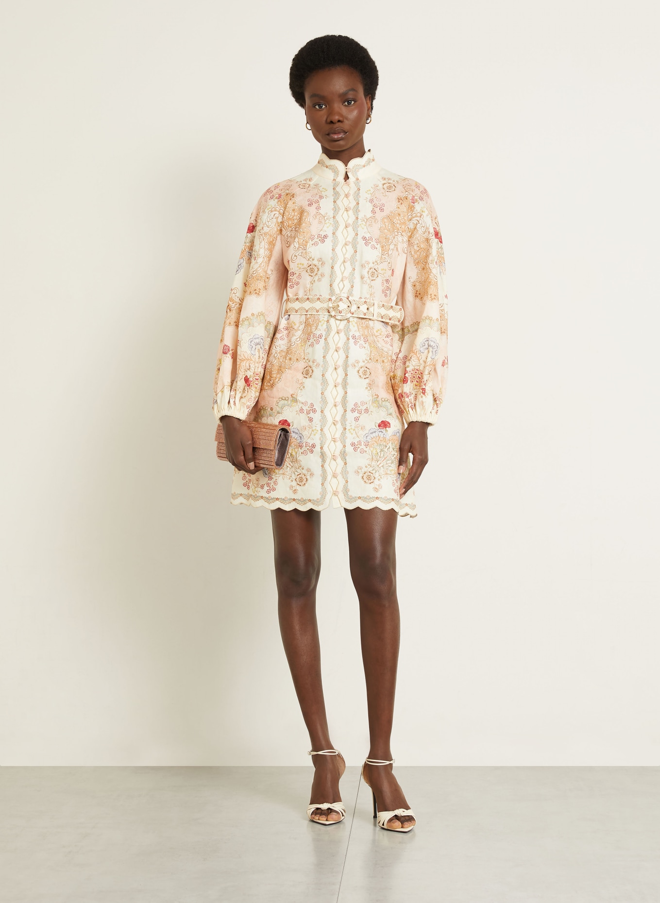 JIMMY CHOO Pochette SWEETIE: OR ROSÉ / ARGENT