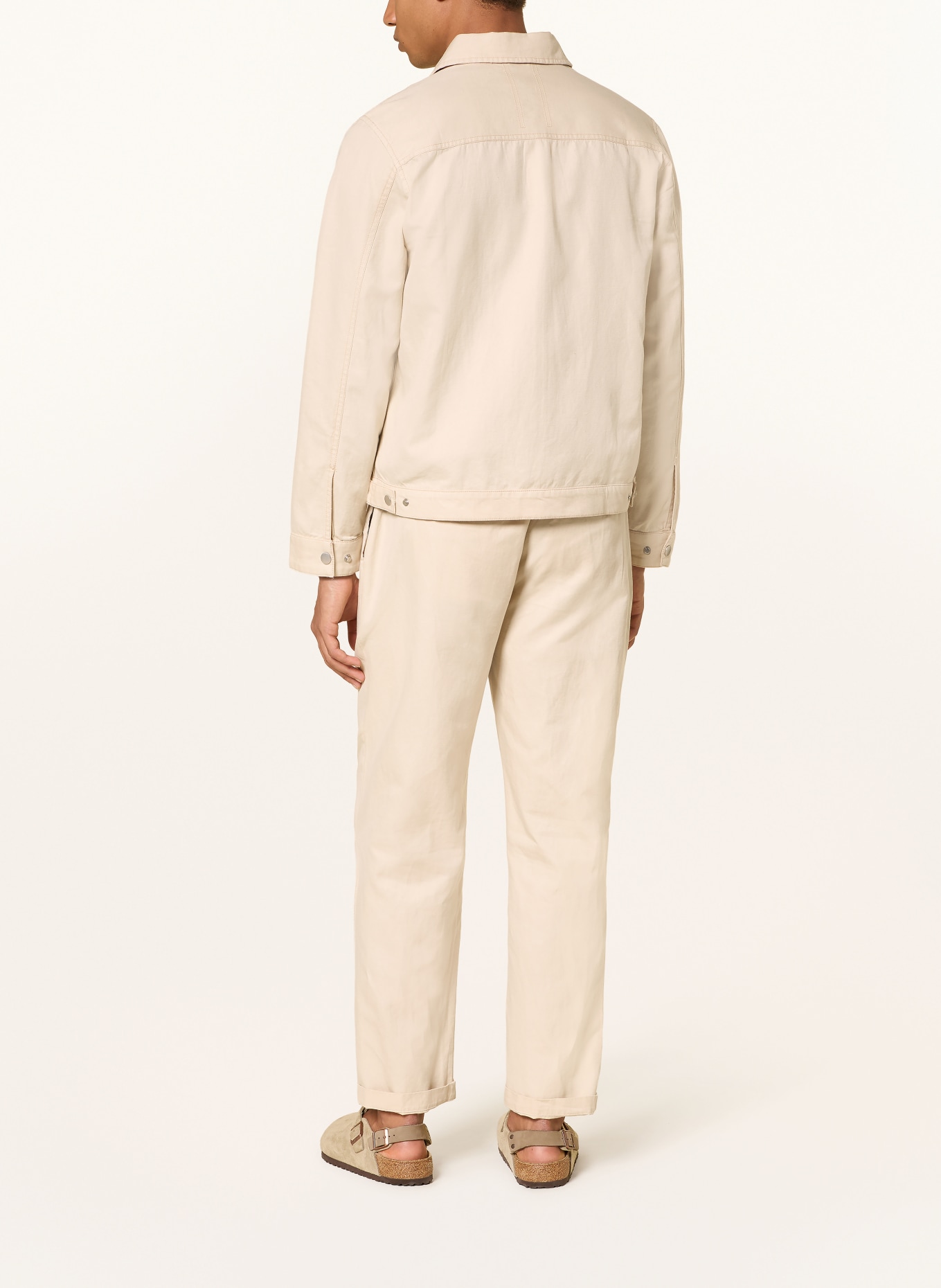 NOWADAYS Hose im Jogging-Stil Regular Fit mit Leinen: BEIGE