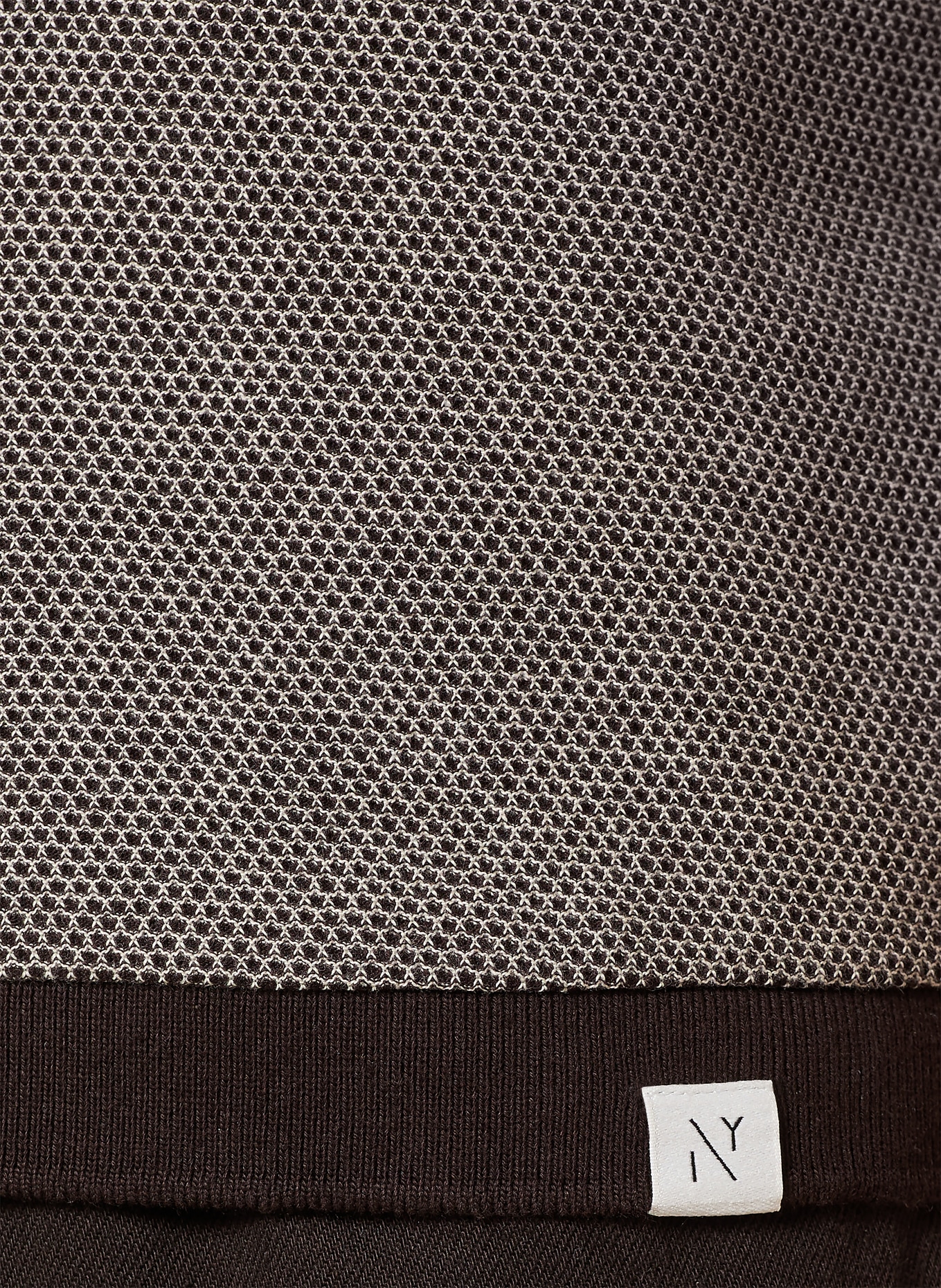 NOWADAYS Jersey polo shirt: DARK BROWN / WHITE