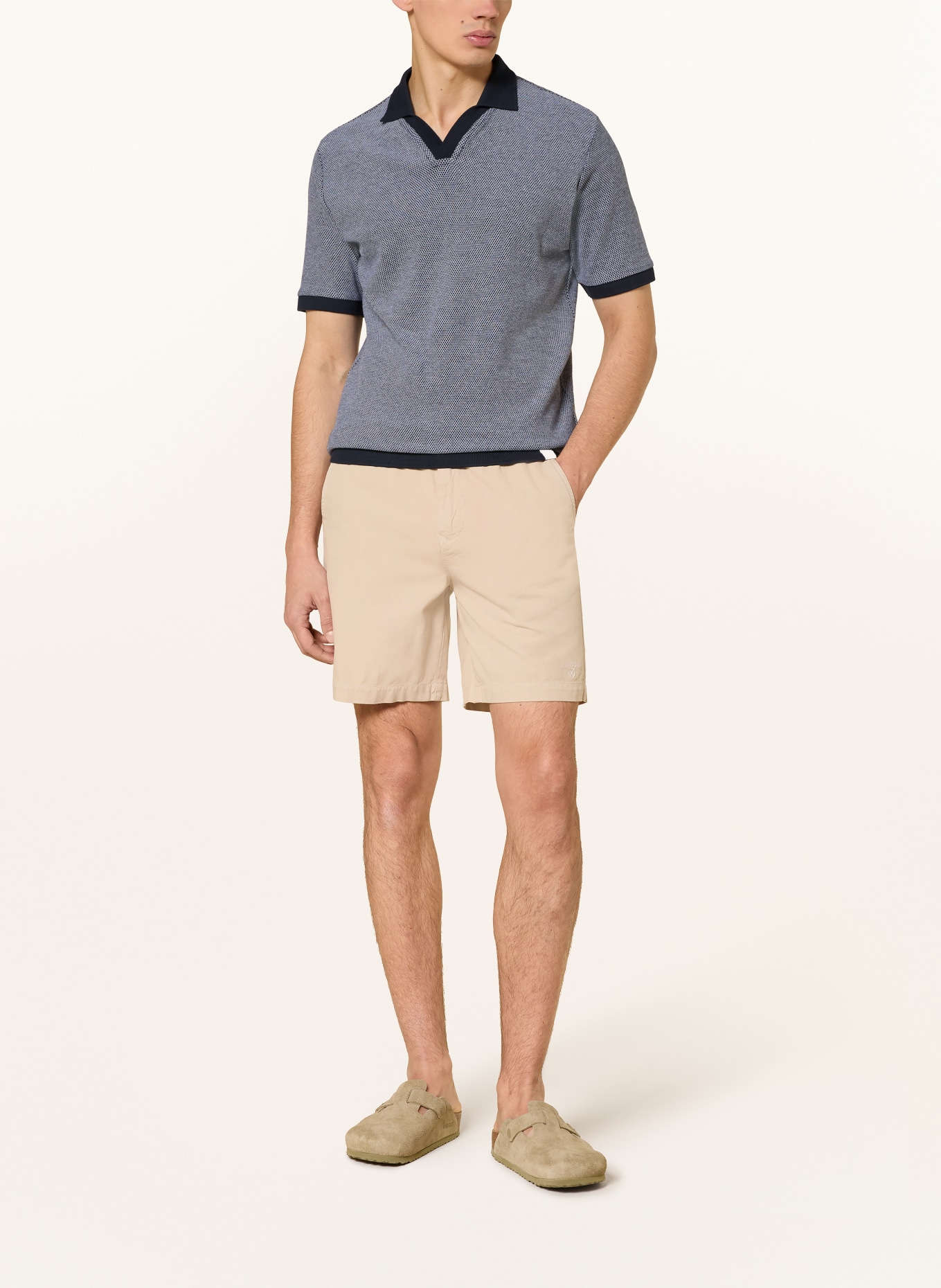 NOWADAYS Jersey-Poloshirt: DUNKELBLAU / WEISS