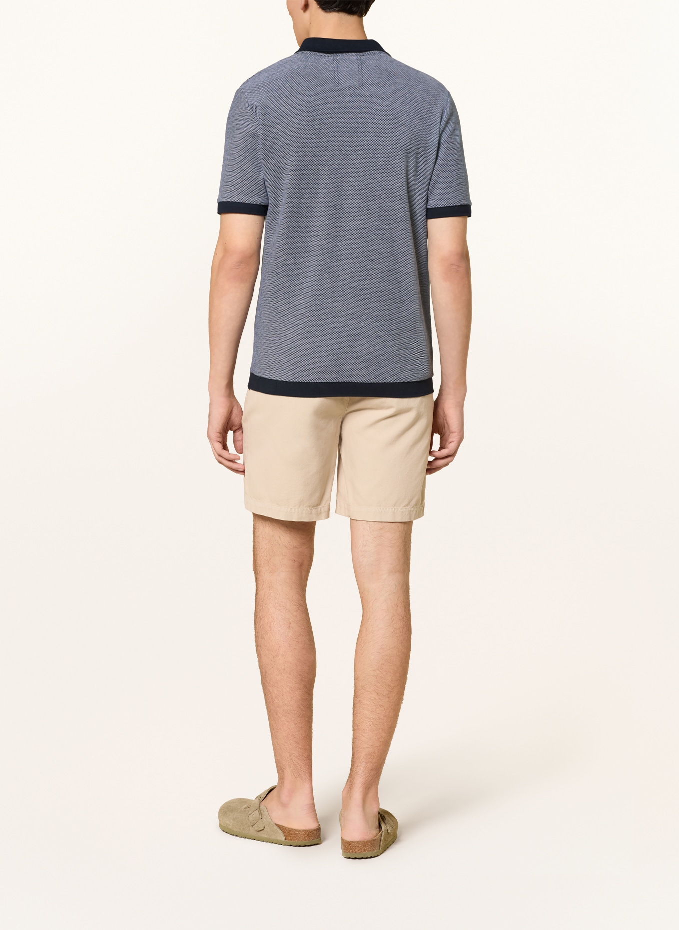 NOWADAYS Jersey-Poloshirt: DUNKELBLAU / WEISS