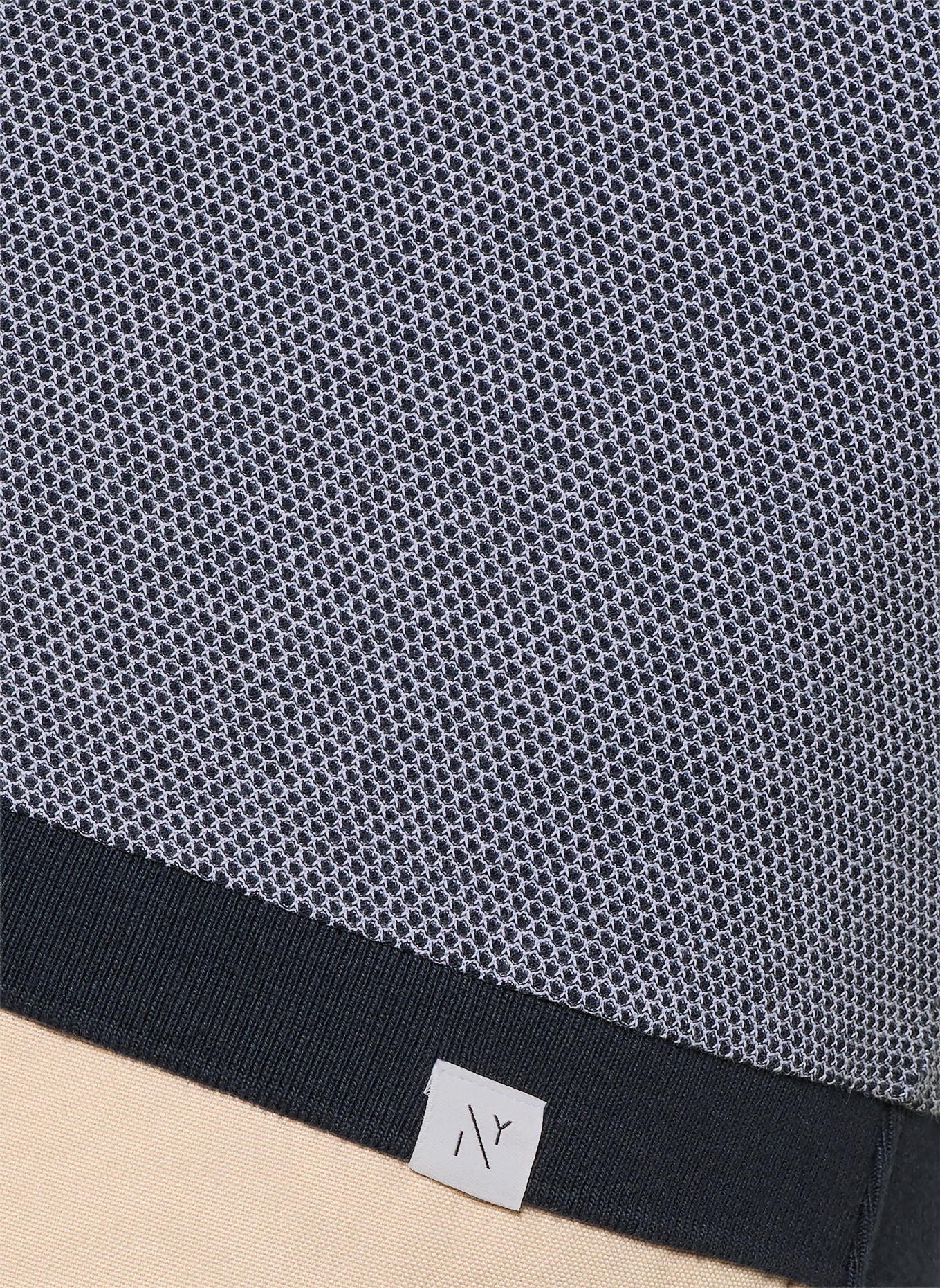 NOWADAYS Jersey-Poloshirt: DUNKELBLAU / WEISS