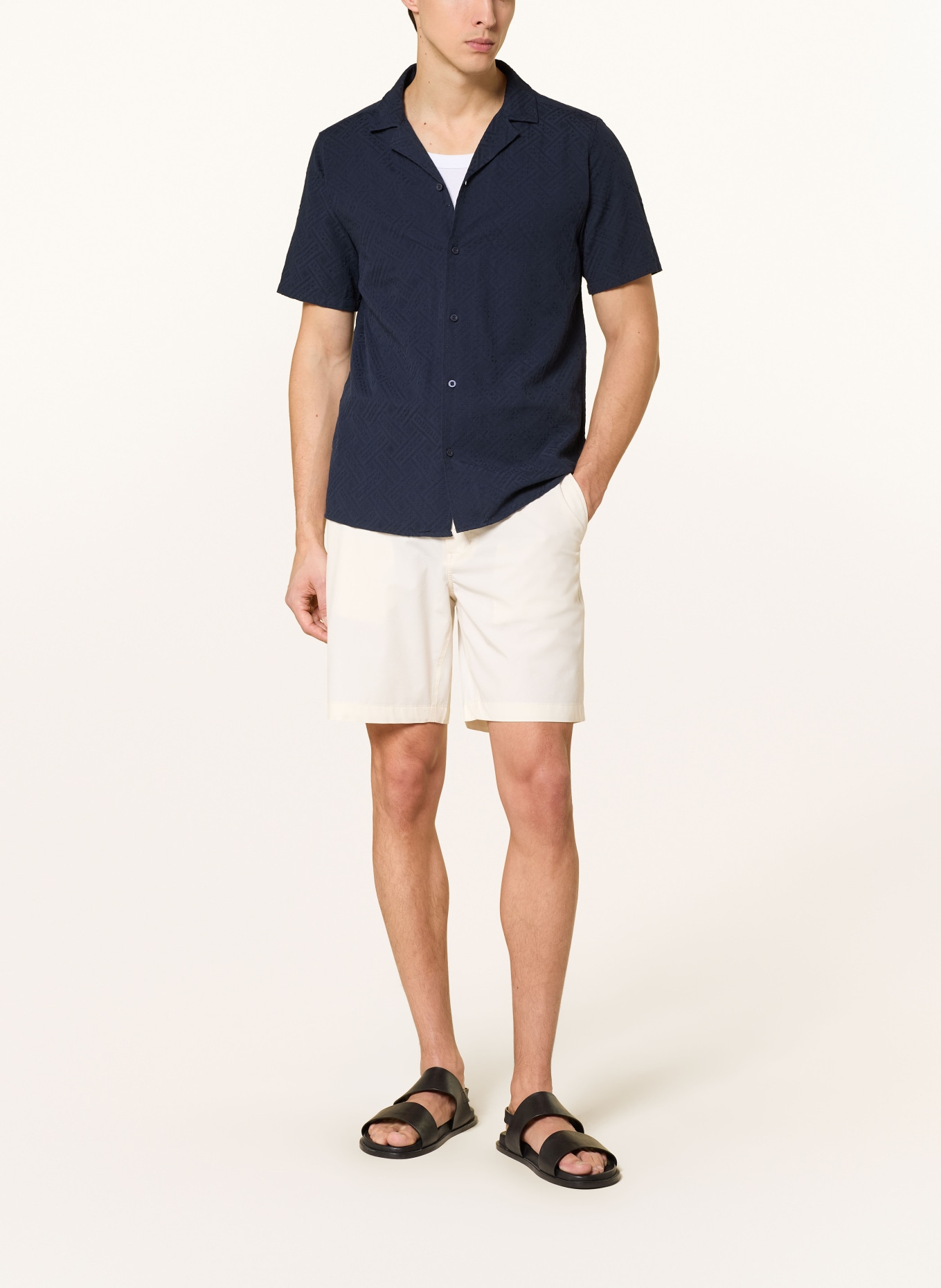 NOWADAYS Regular-Fit Resort Shirt: DARK BLUE