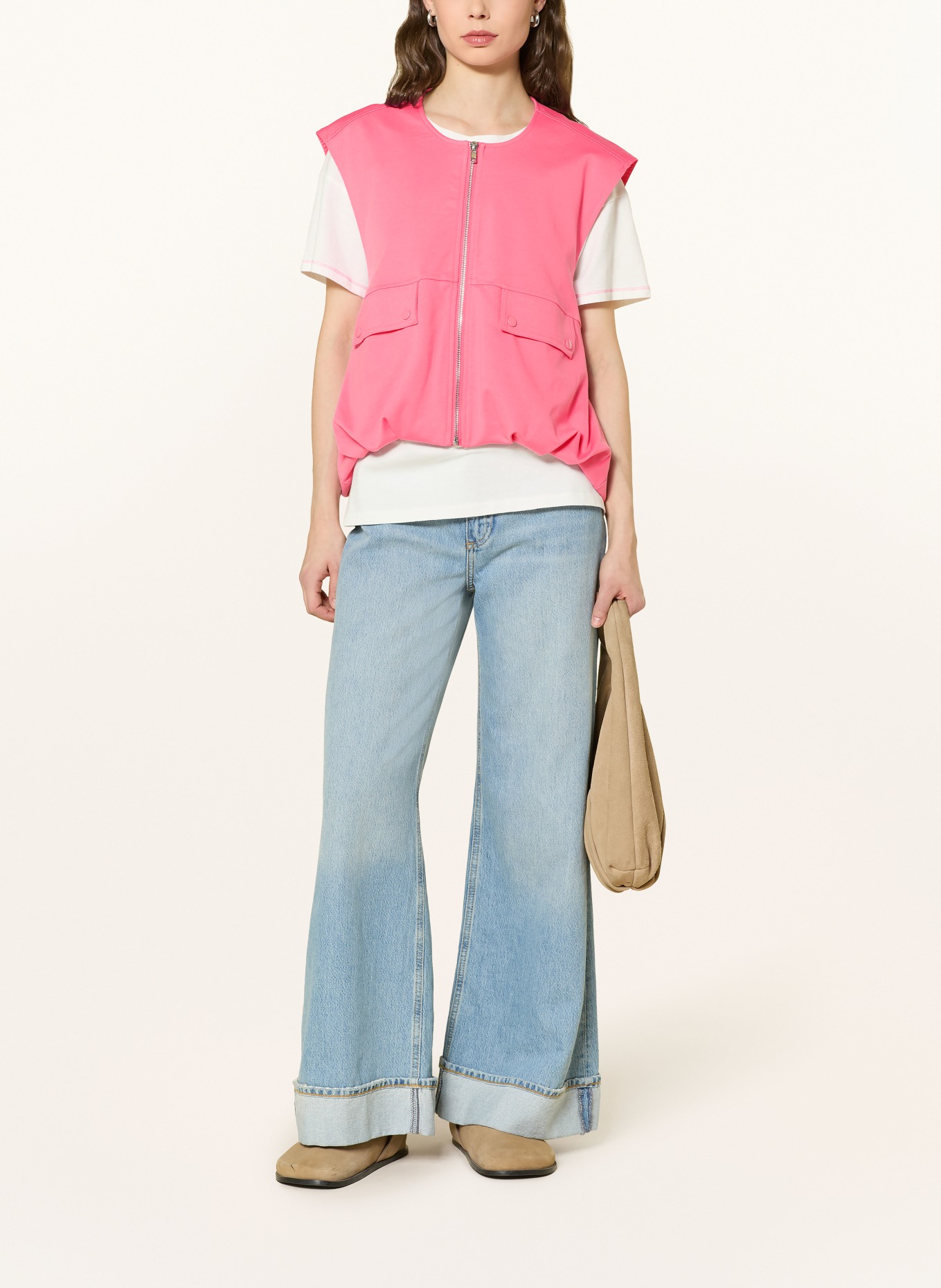 ICHI Gilet en jersey IXKATE: ROSE FUCHSIA