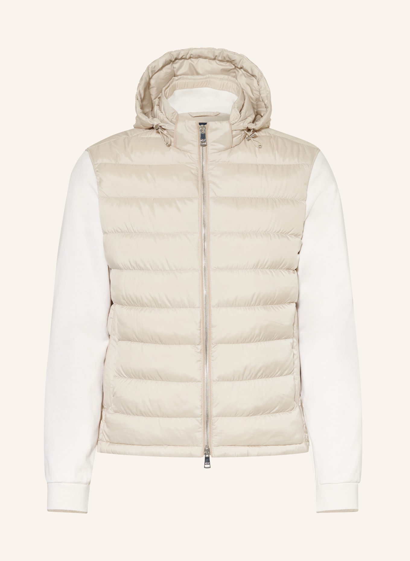 PAUL & SHARK Lichtgewicht donsjack met afneembare mouwen: BEIGE / CRÈME