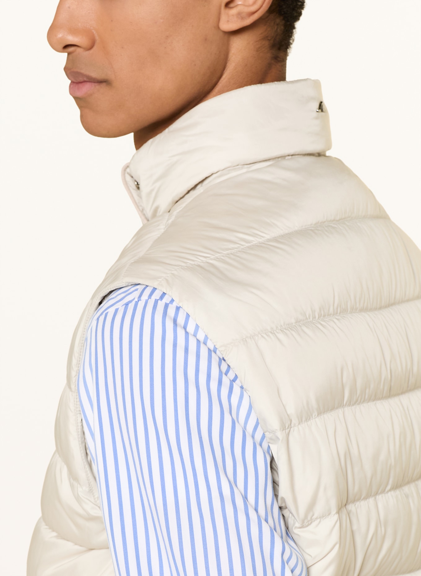 PAUL & SHARK Lichtgewicht donsjack met afneembare mouwen: BEIGE / CRÈME