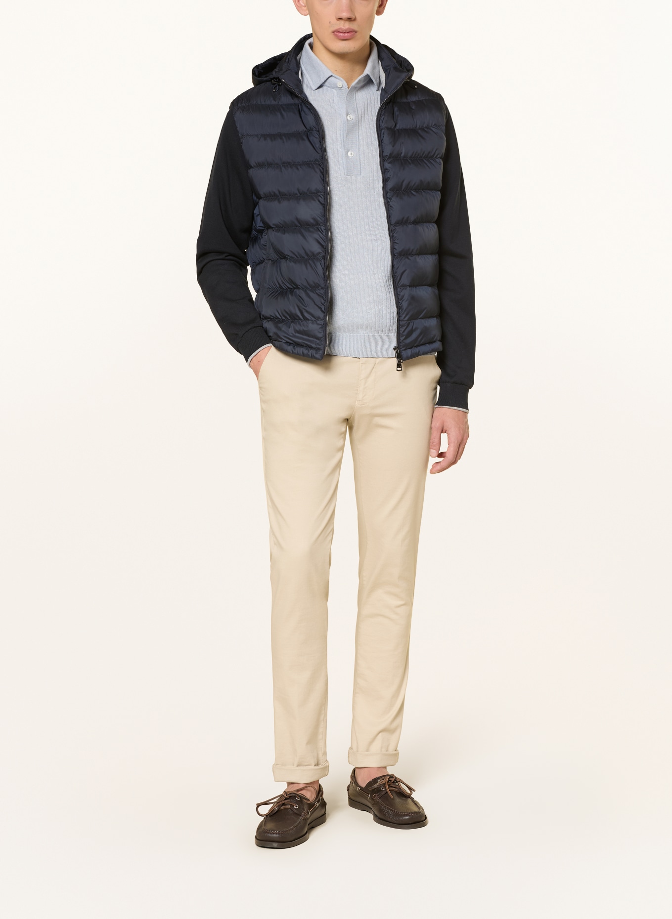 PAUL & SHARK Lightweight-Daunenjacke mit abnehmbaren Ärmeln: DUNKELBLAU