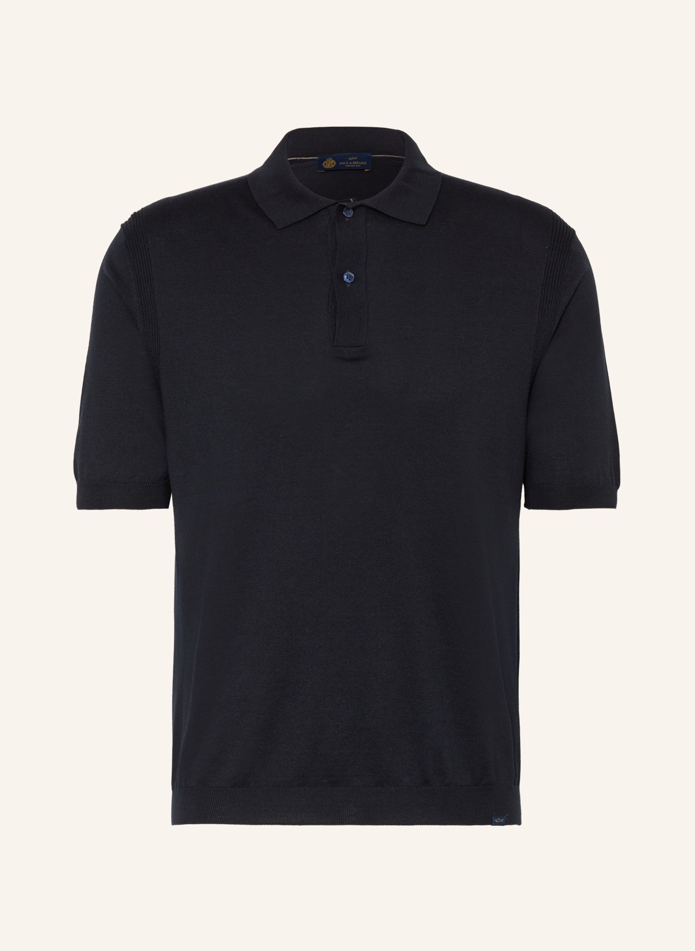 PAUL & SHARK Strick-Poloshirt mit Seide: DUNKELBLAU