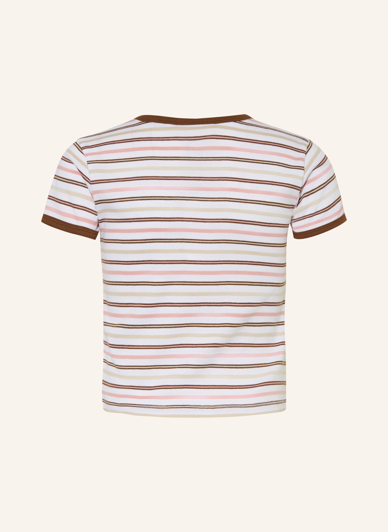 Calvin Klein YARNDYE T-shirt: CREAM / BROWN / PINK