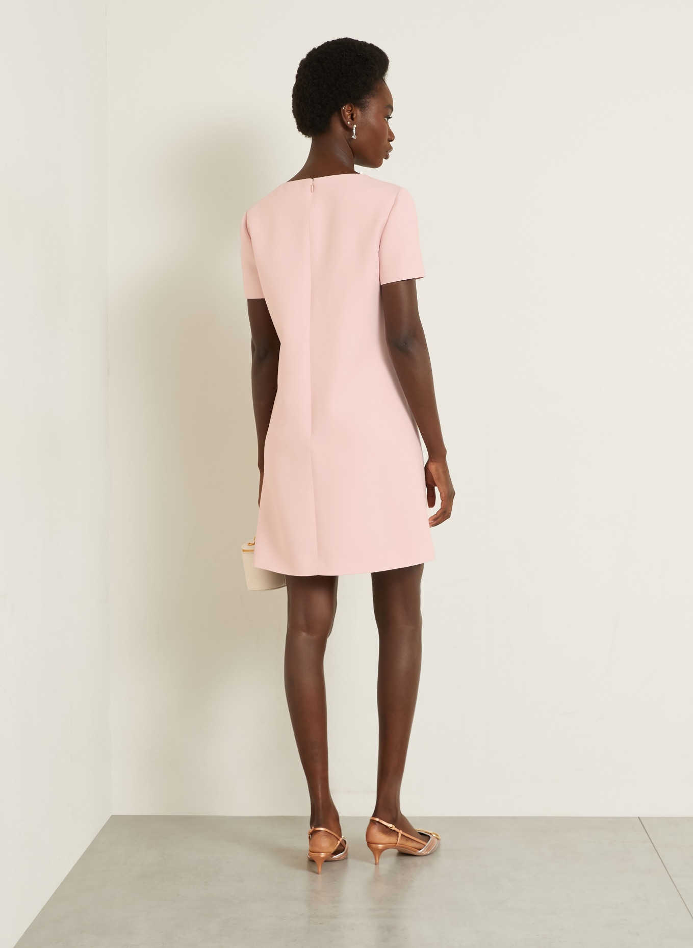 VALENTINO Robe fourreau en soie: ROSÉ