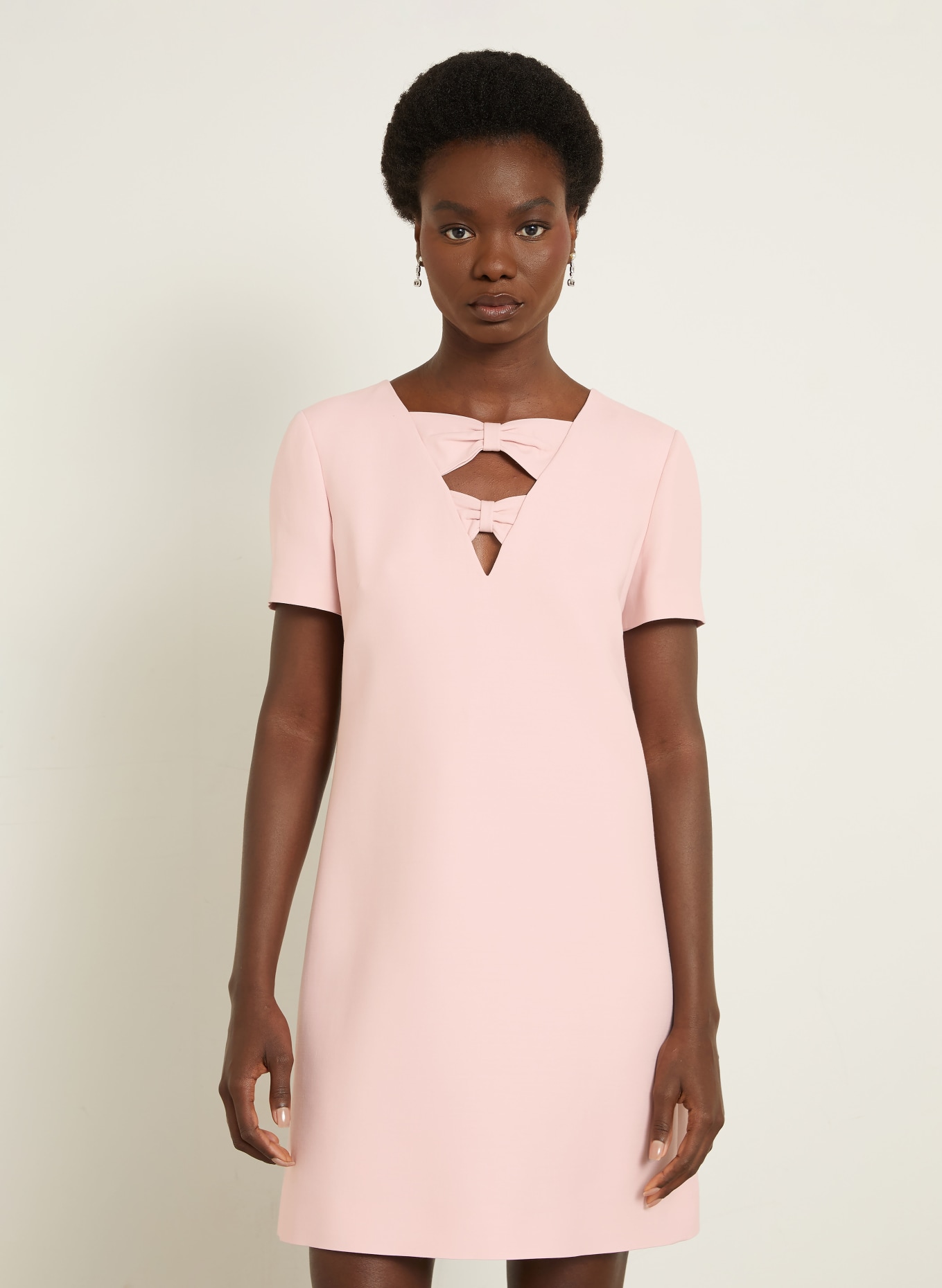 VALENTINO Robe fourreau en soie: ROSÉ