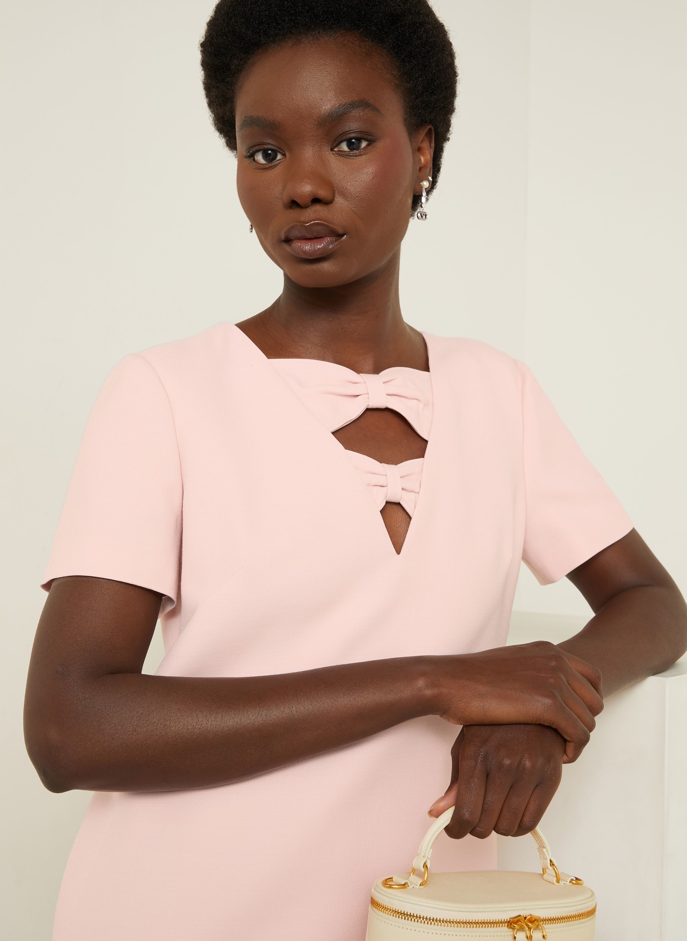 VALENTINO Robe fourreau en soie: ROSÉ