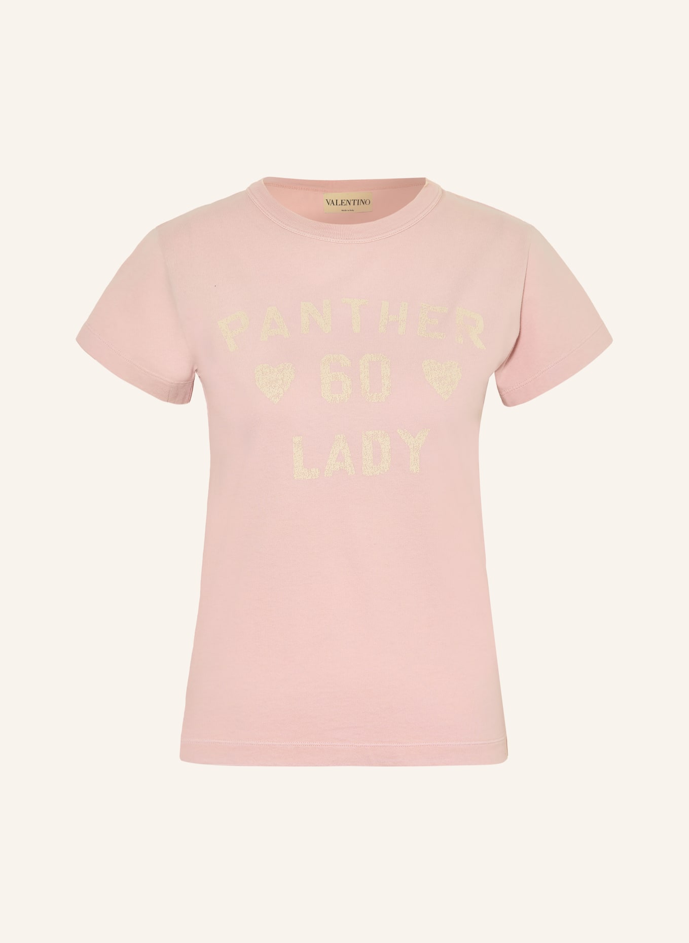 VALENTINO T-Shirt: ROSÉ / CREME